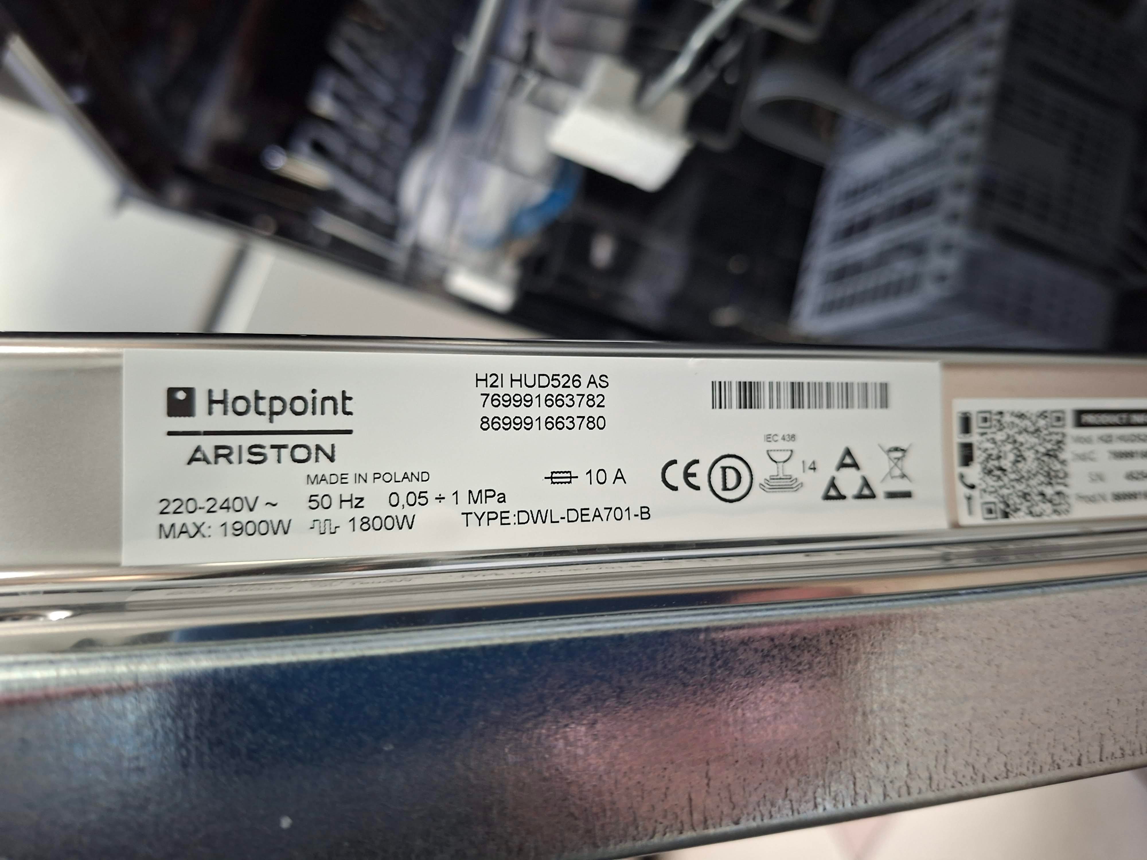Ugradna sudo mašina Hotpoint Ariston H2I HD526 AS