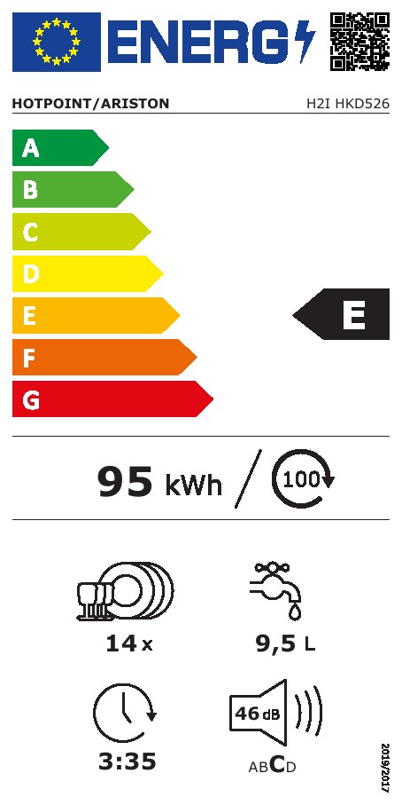 Ugradna sudo mašina Hotpoint Ariston H2I HRD526 S