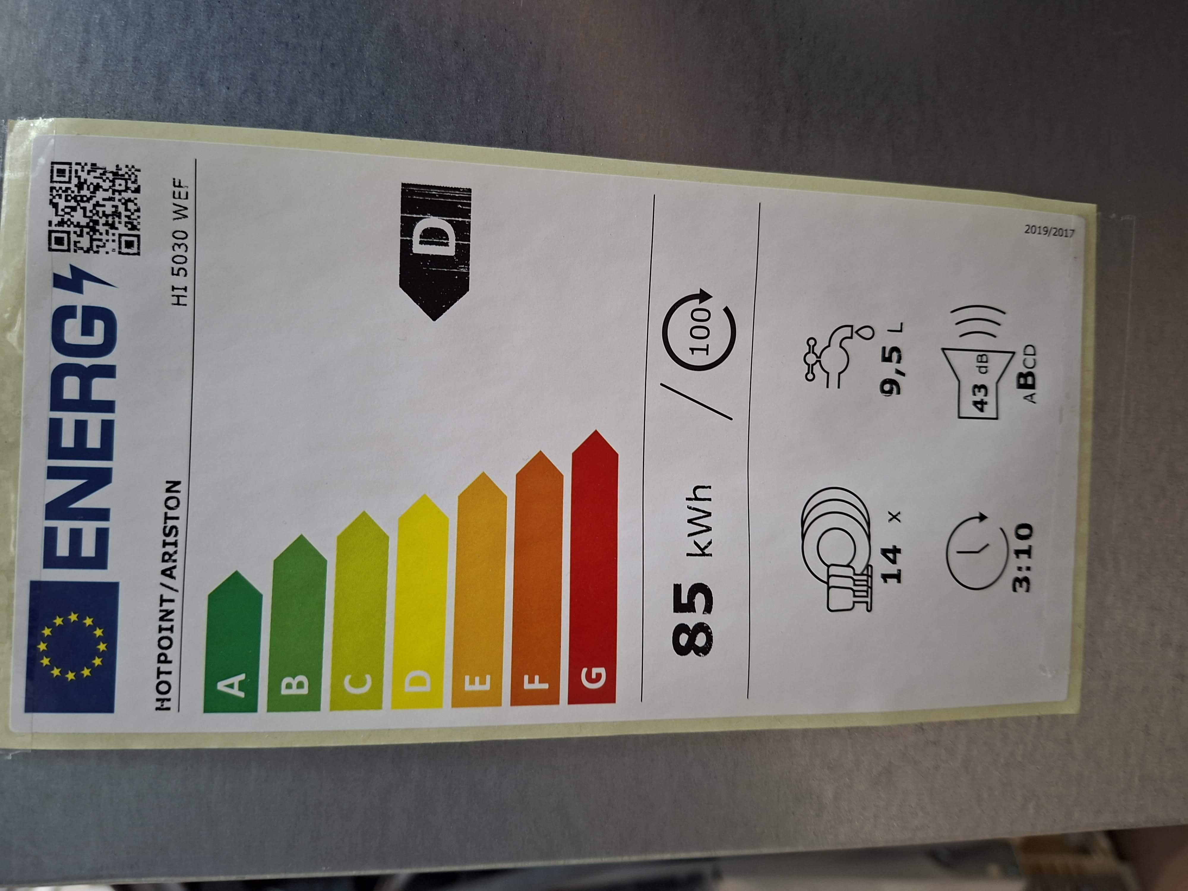 Ugradna Sudo mašina Hotpoint Ariston HI 5030 WEF, 14 kompleta
