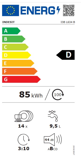 Ugradna sudo mašina Indesit I3B L634 B, 60cm