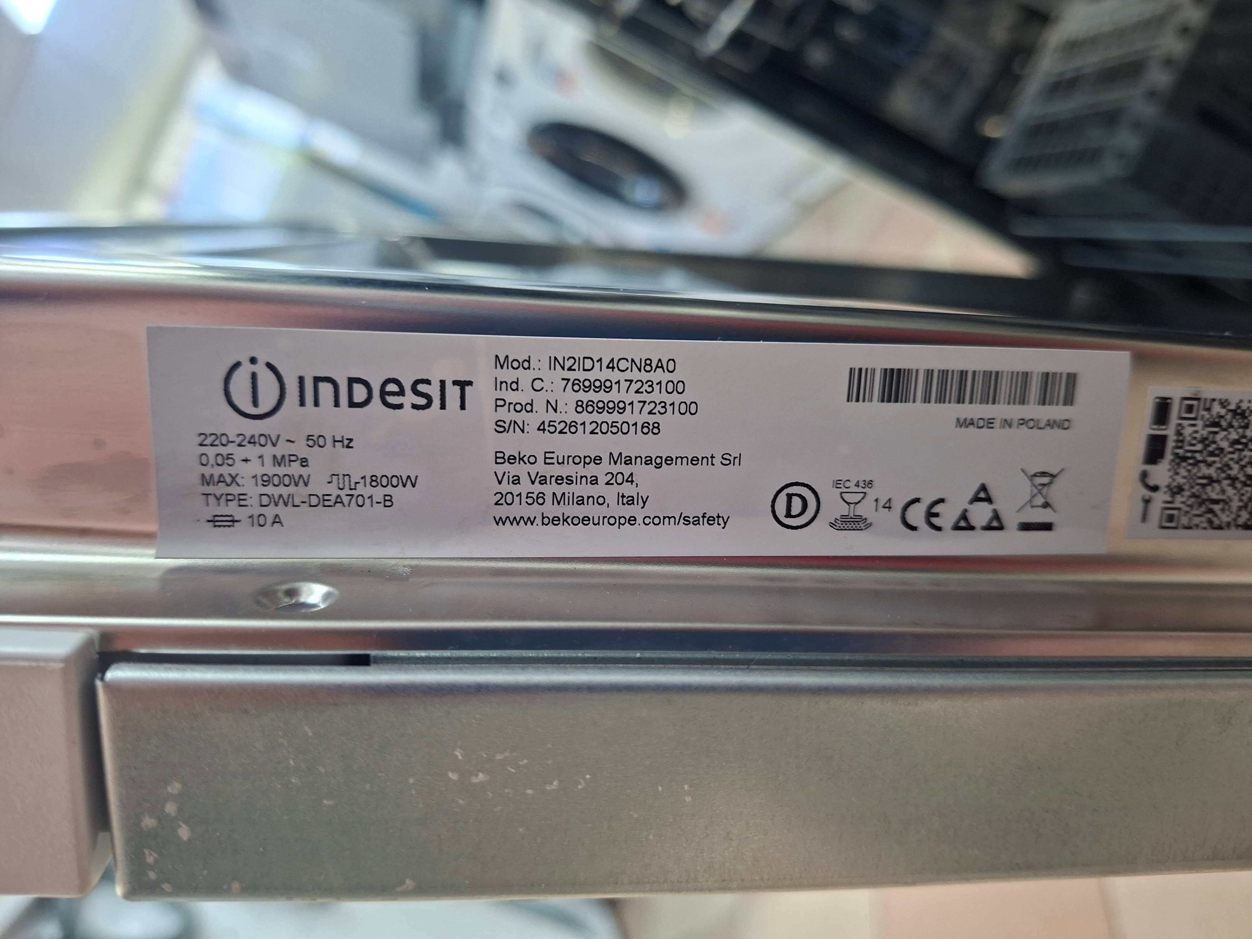Ugradna Sudo mašina Indesit IN2ID14CN8A0 , 14 kompleta