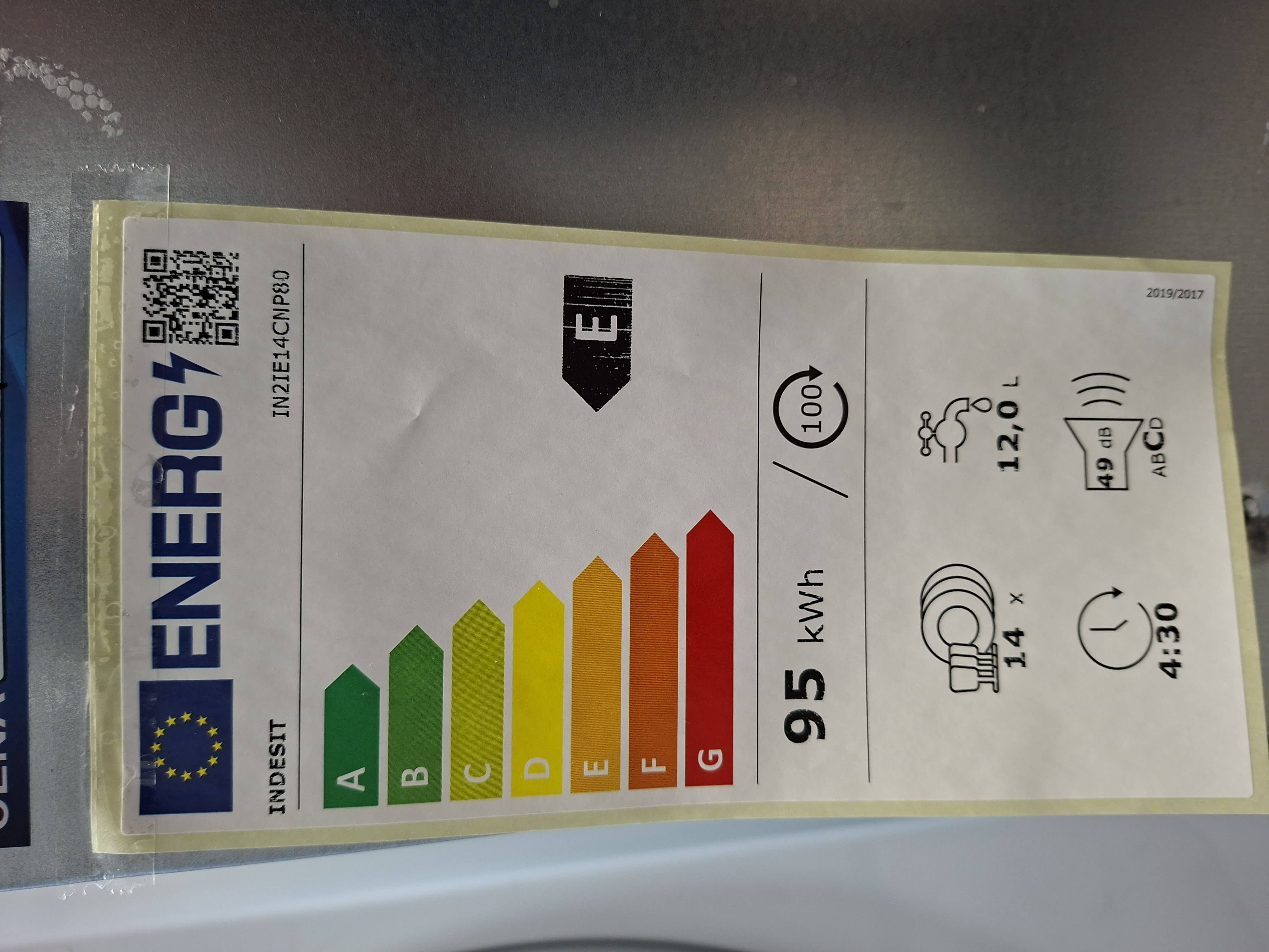 Ugradna Sudo mašina Indesit IN2IE14CNP80 ,  14 kompleta
