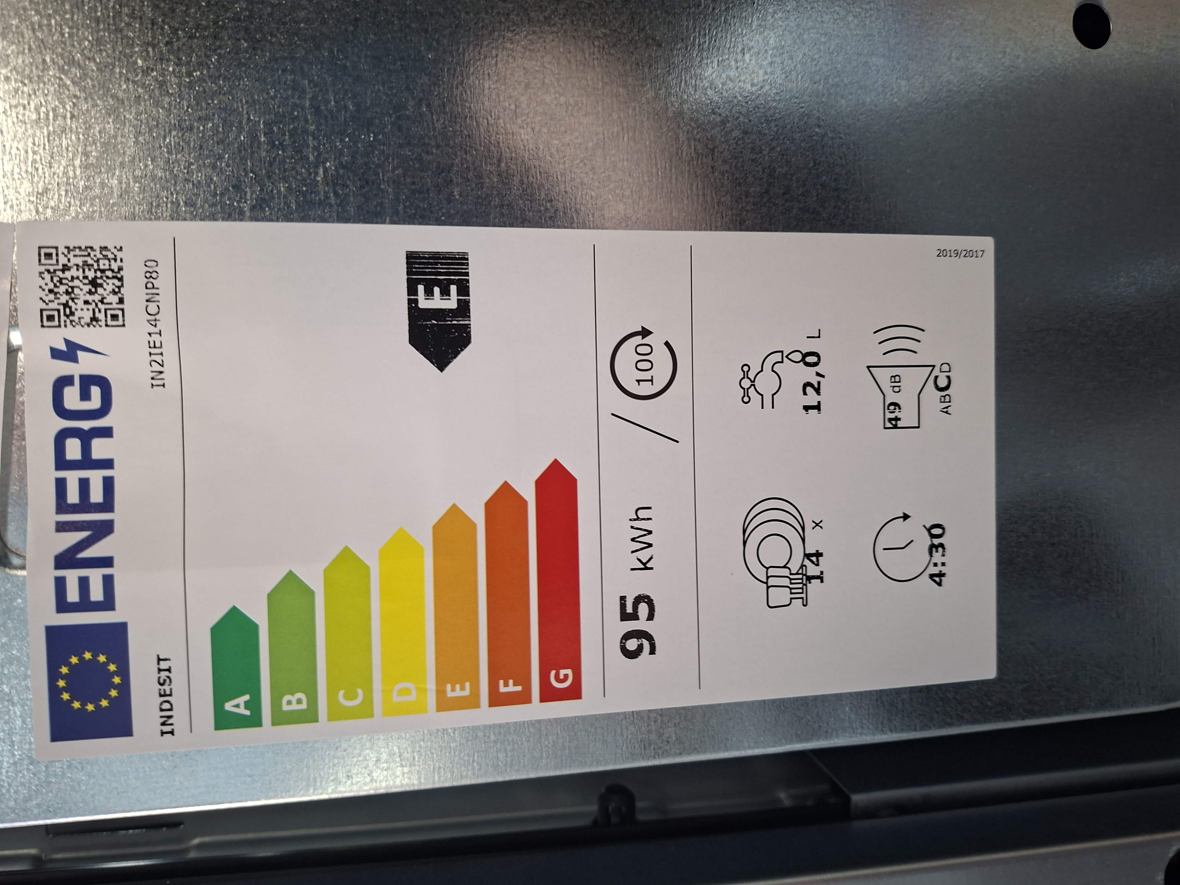 Ugradna Sudo mašina Indesit IN2IE14CNP80 ,  14 kompleta