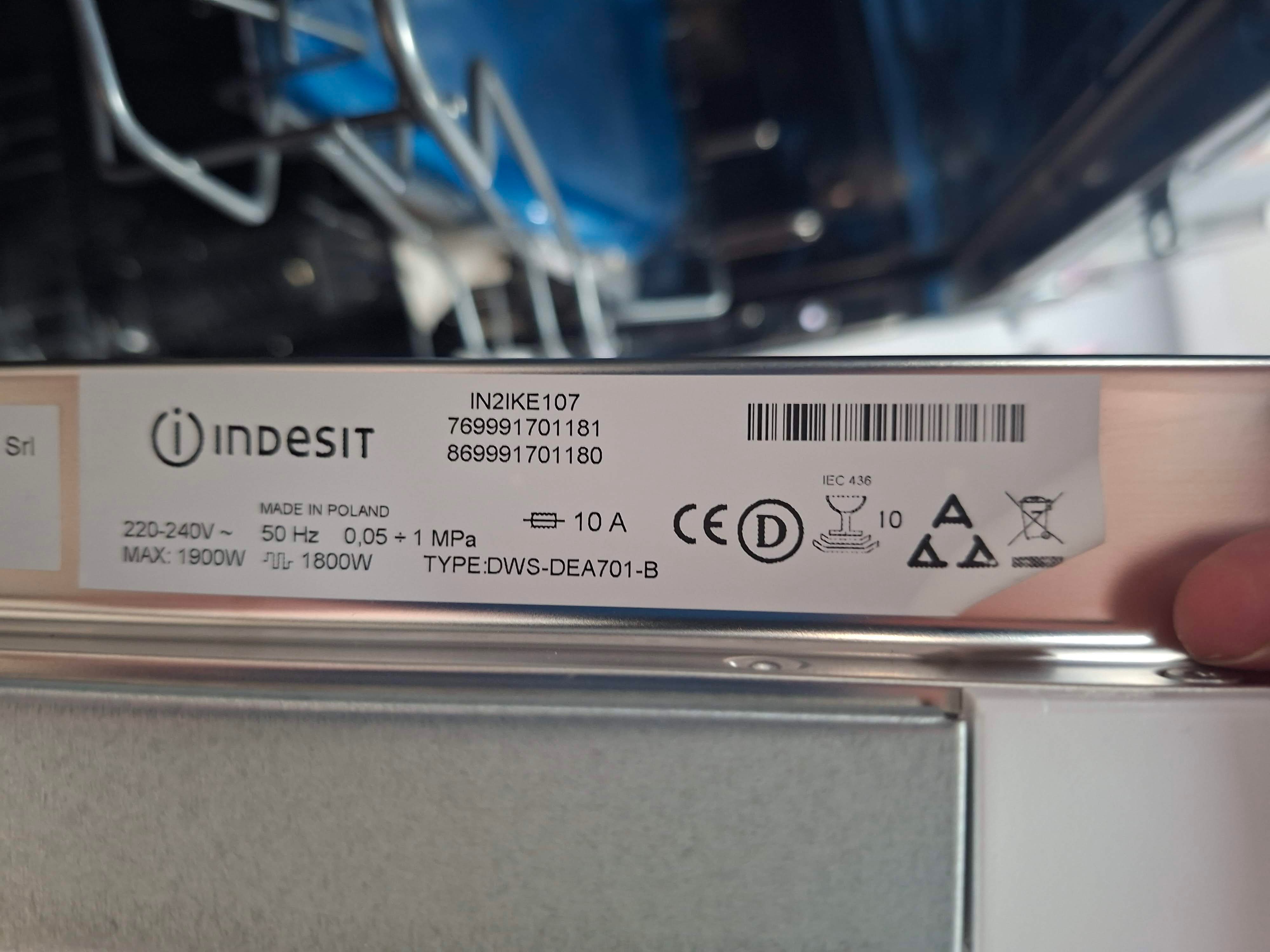 Ugradna sudo mašina Indesit IN2IKE107, 45 cm