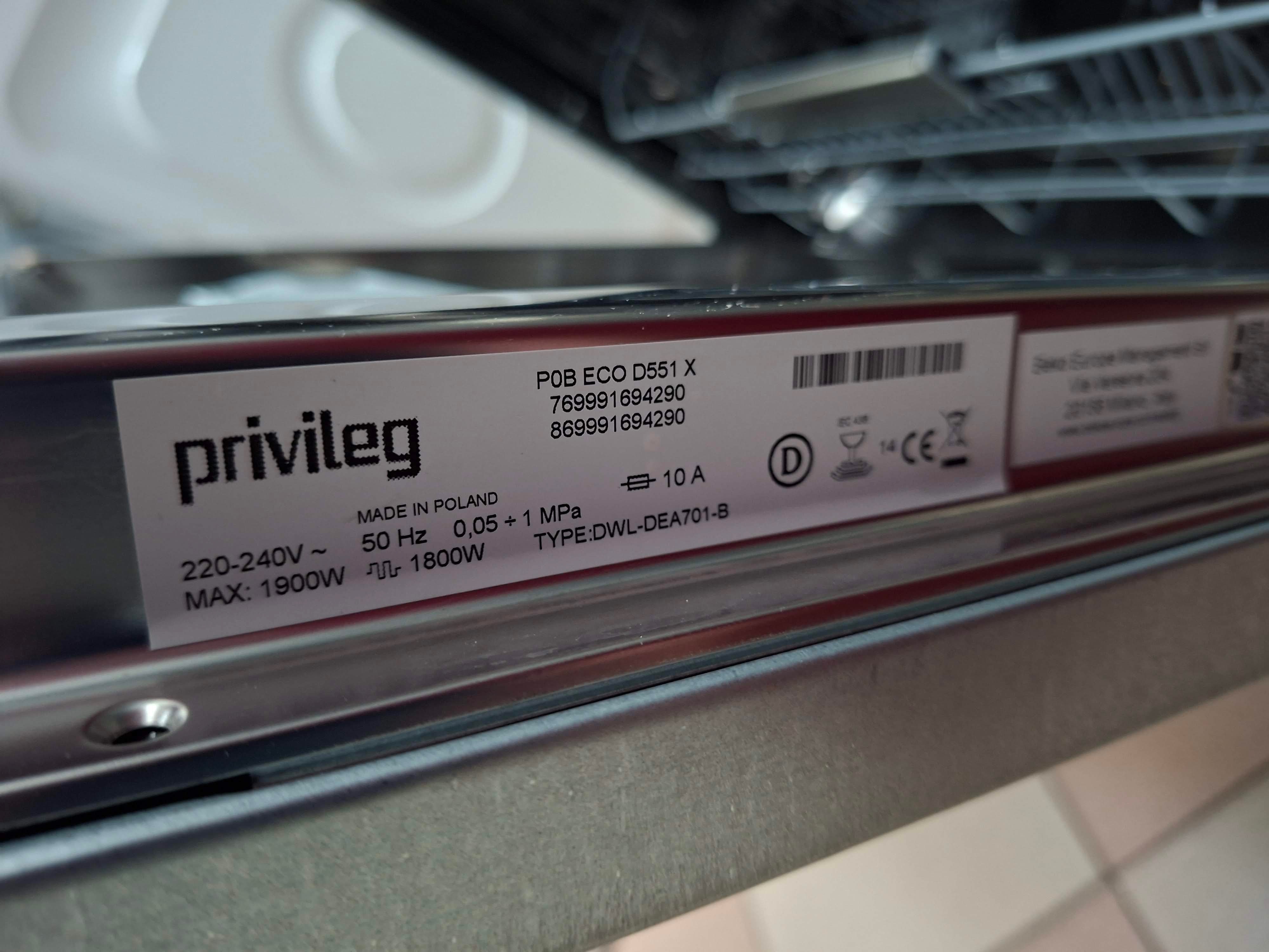 Ugradna sudo mašina Privileg P0B ECO D551 X (2), 60 cm.