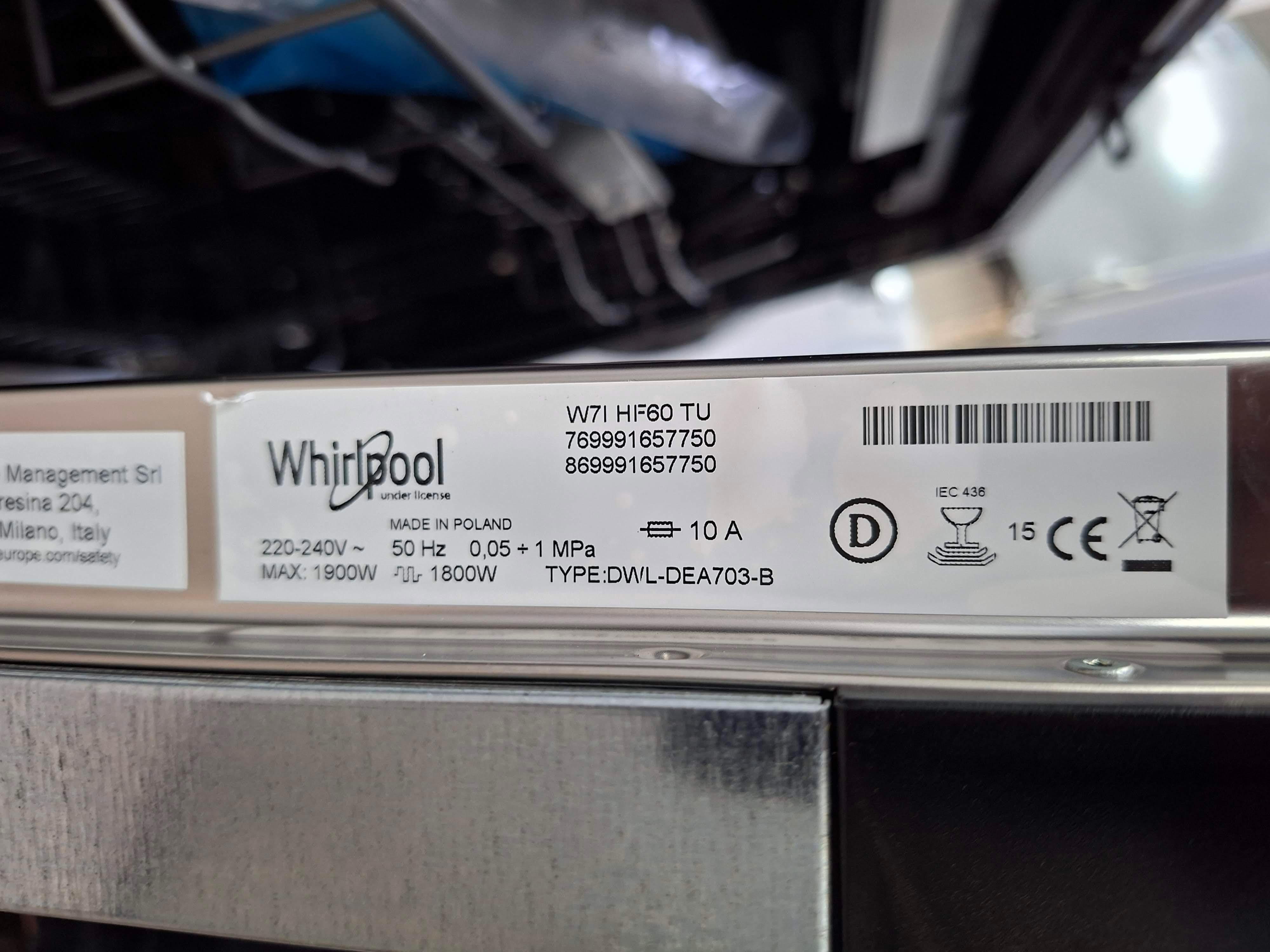 Ugradna sudo mašina Whirlpool W7I HF60 TU , 15 kompleta
