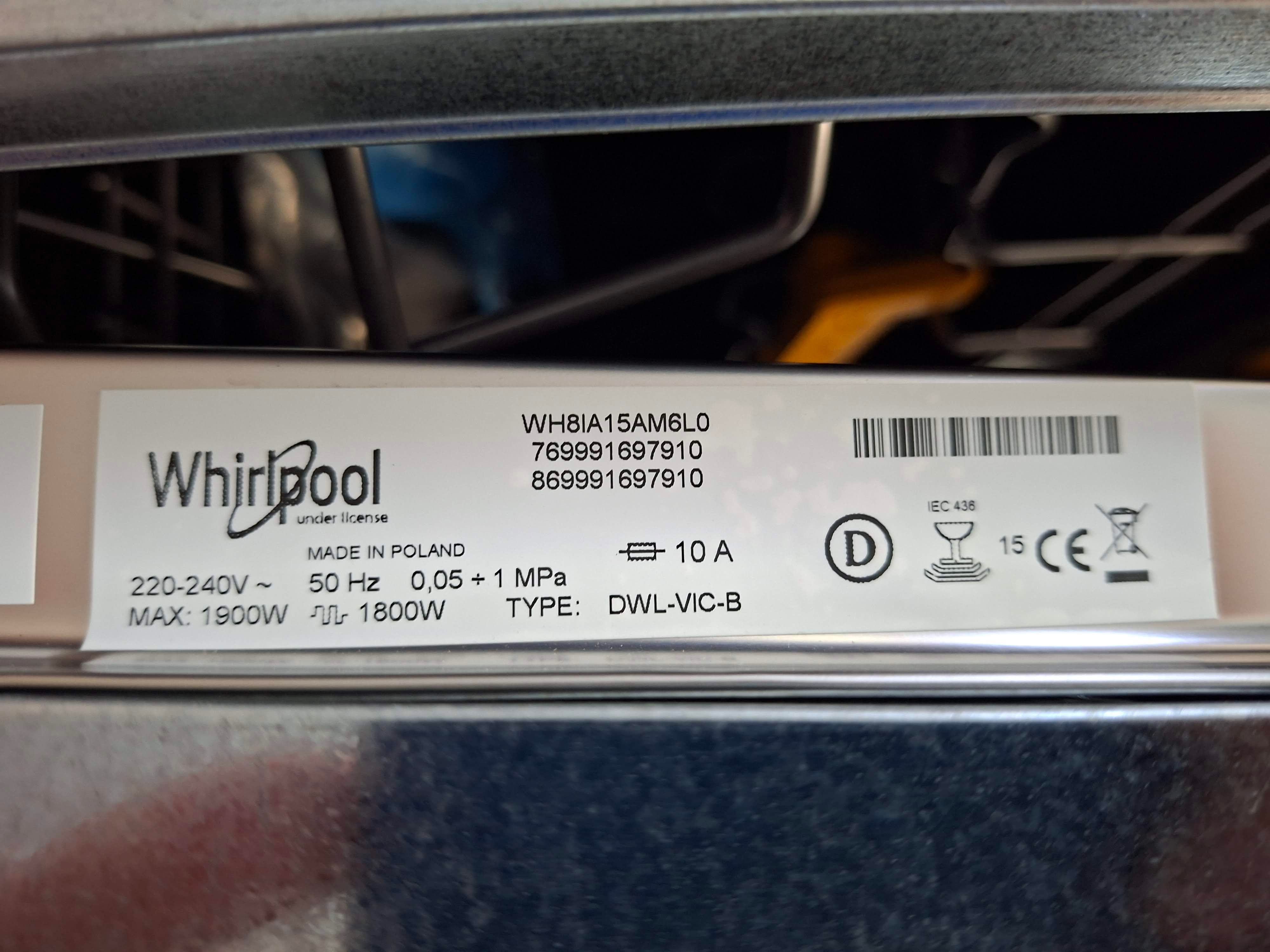 Ugradna Sudo mašina Whirlpool WH8IA15AM6L0 , 15 kompleta