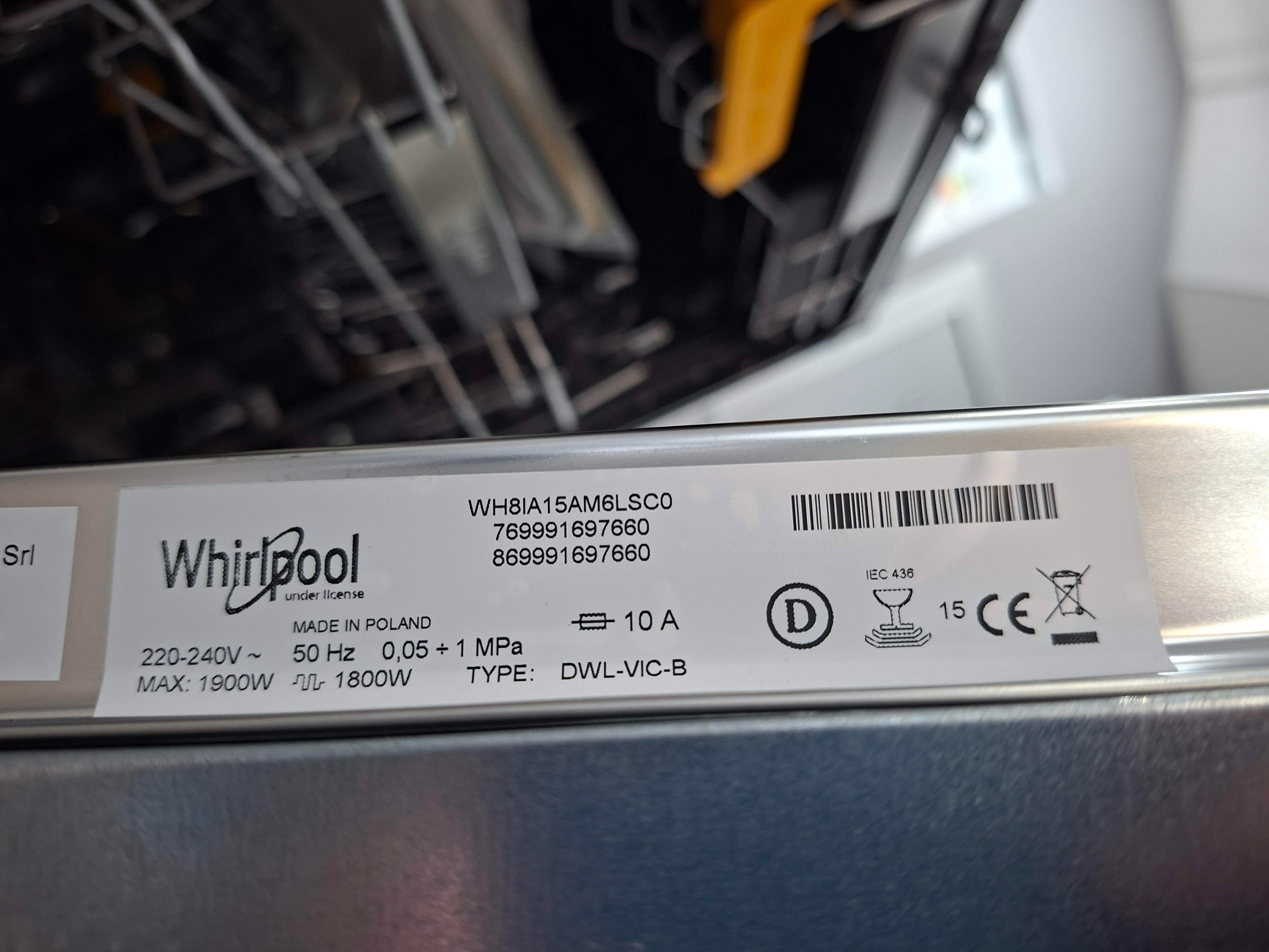 Ugradna Sudo mašina Whirlpool WH8IA15AM6LSC , 15 kompleta
