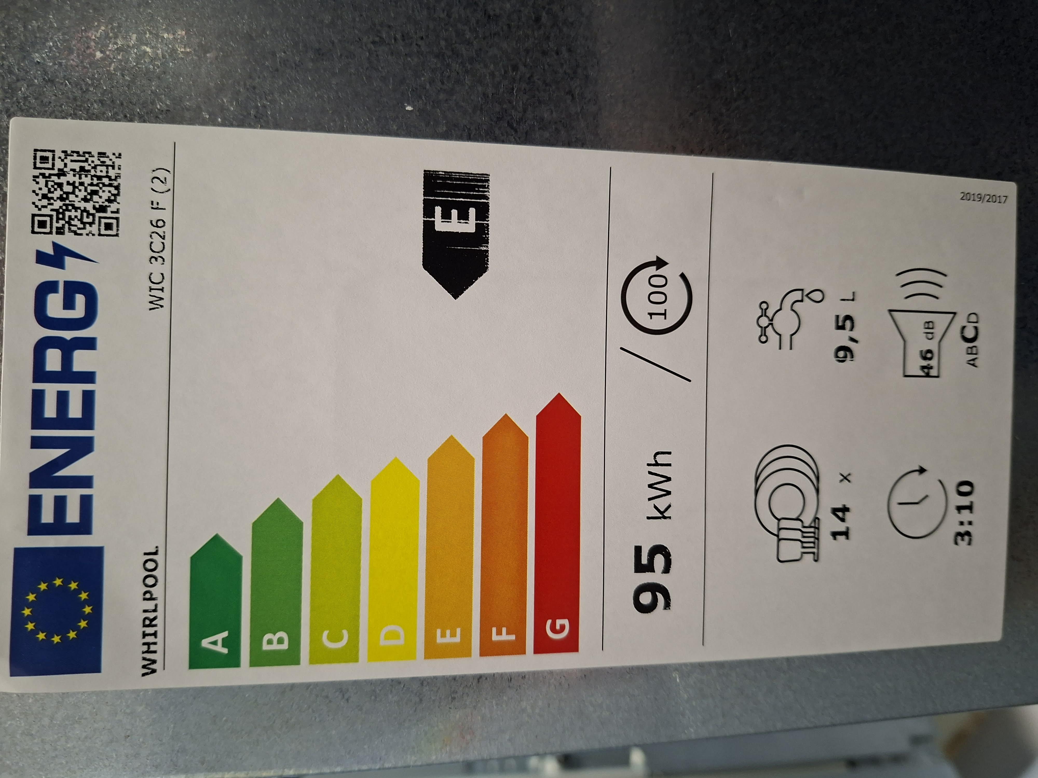 Ugradna Sudo mašina Whirlpool WIC 3C26 F, 14 kompleta