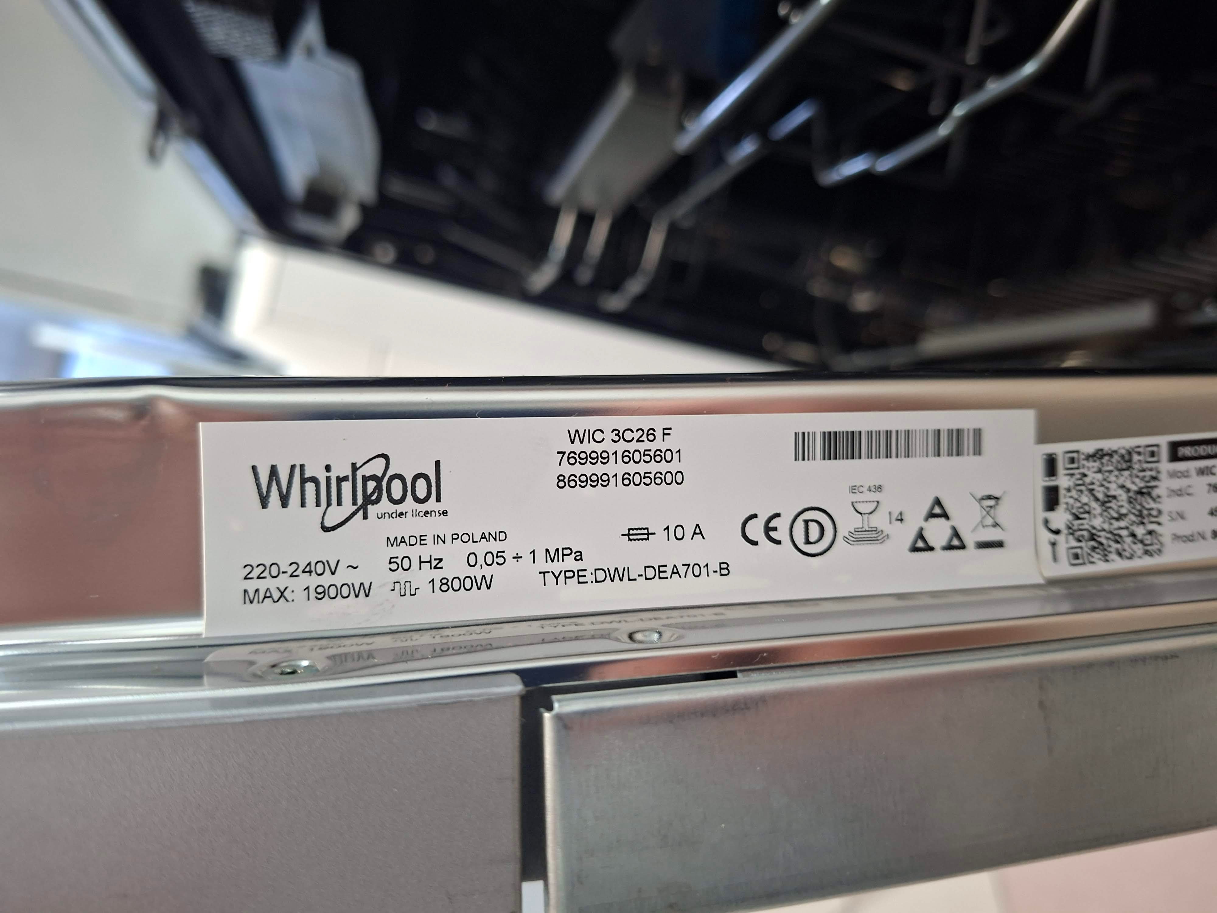 Ugradna Sudo mašina Whirlpool WIC 3C26 F, 14 kompleta
