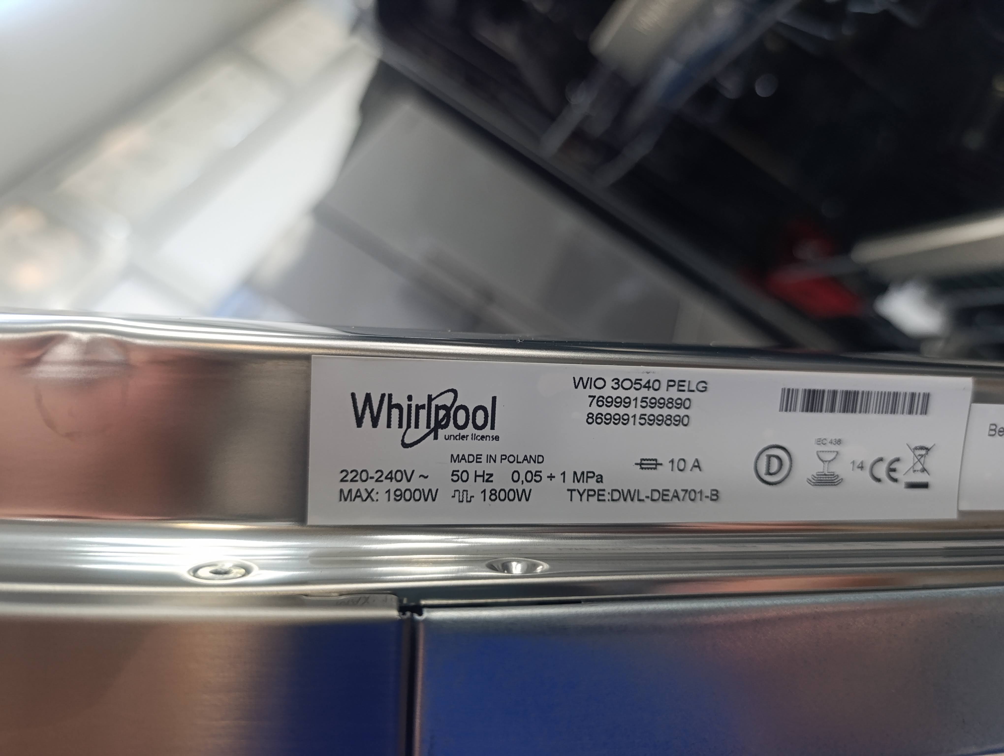 Ugradna Sudo mašina Whirlpool WIO 30540 PELG,14kompleta