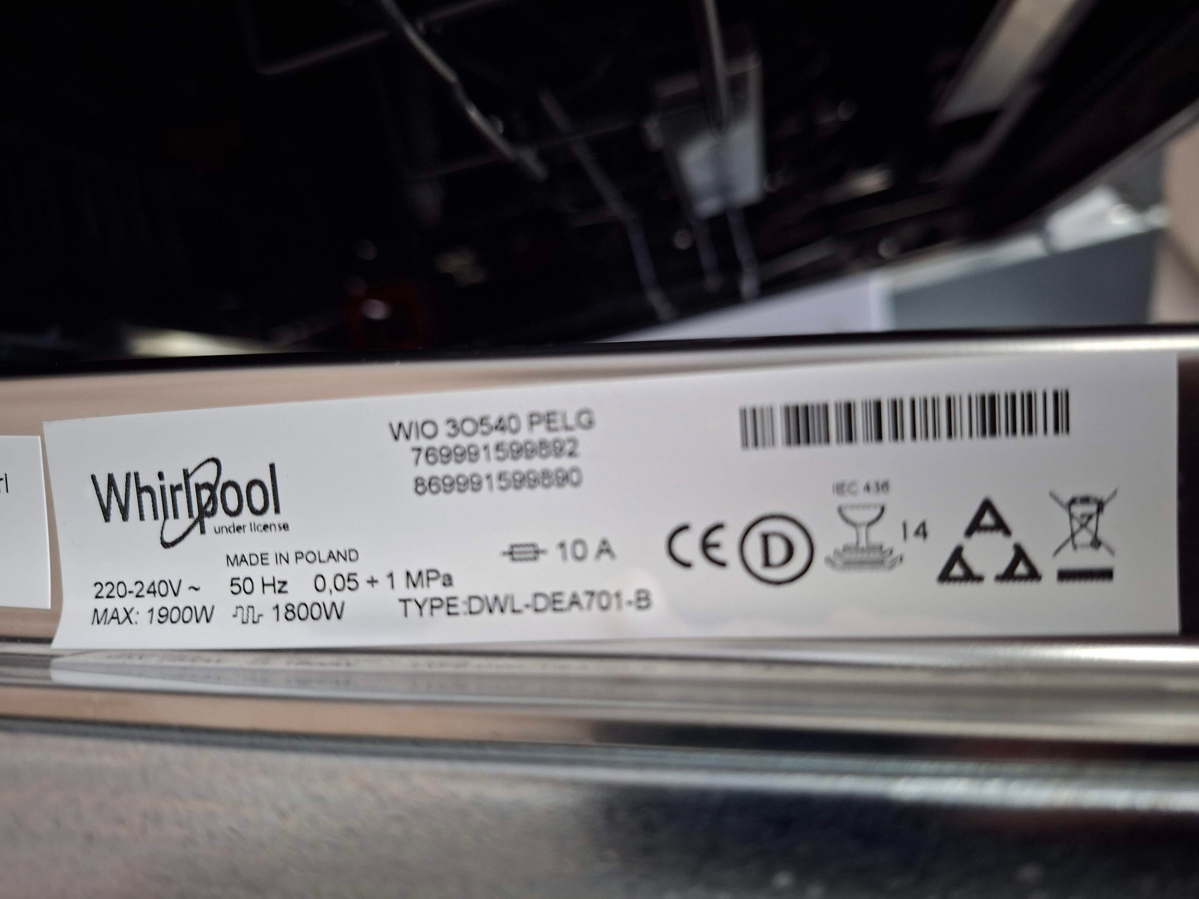 Ugradna Sudo mašina Whirlpool WIO 3O540 PELG,14kompleta