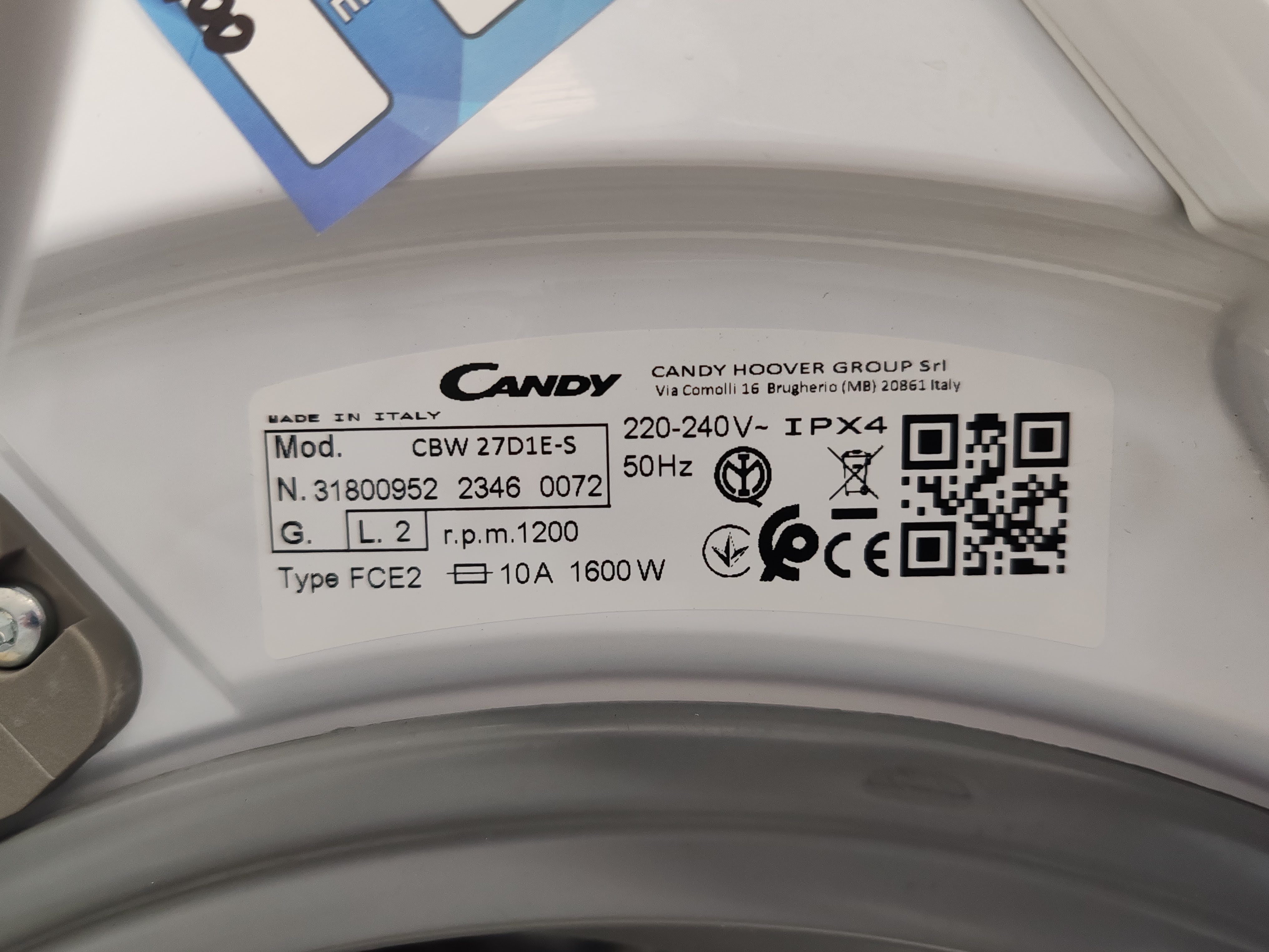 Ugradna veš mašina Candy CBW 27D1E-S , 7 kg