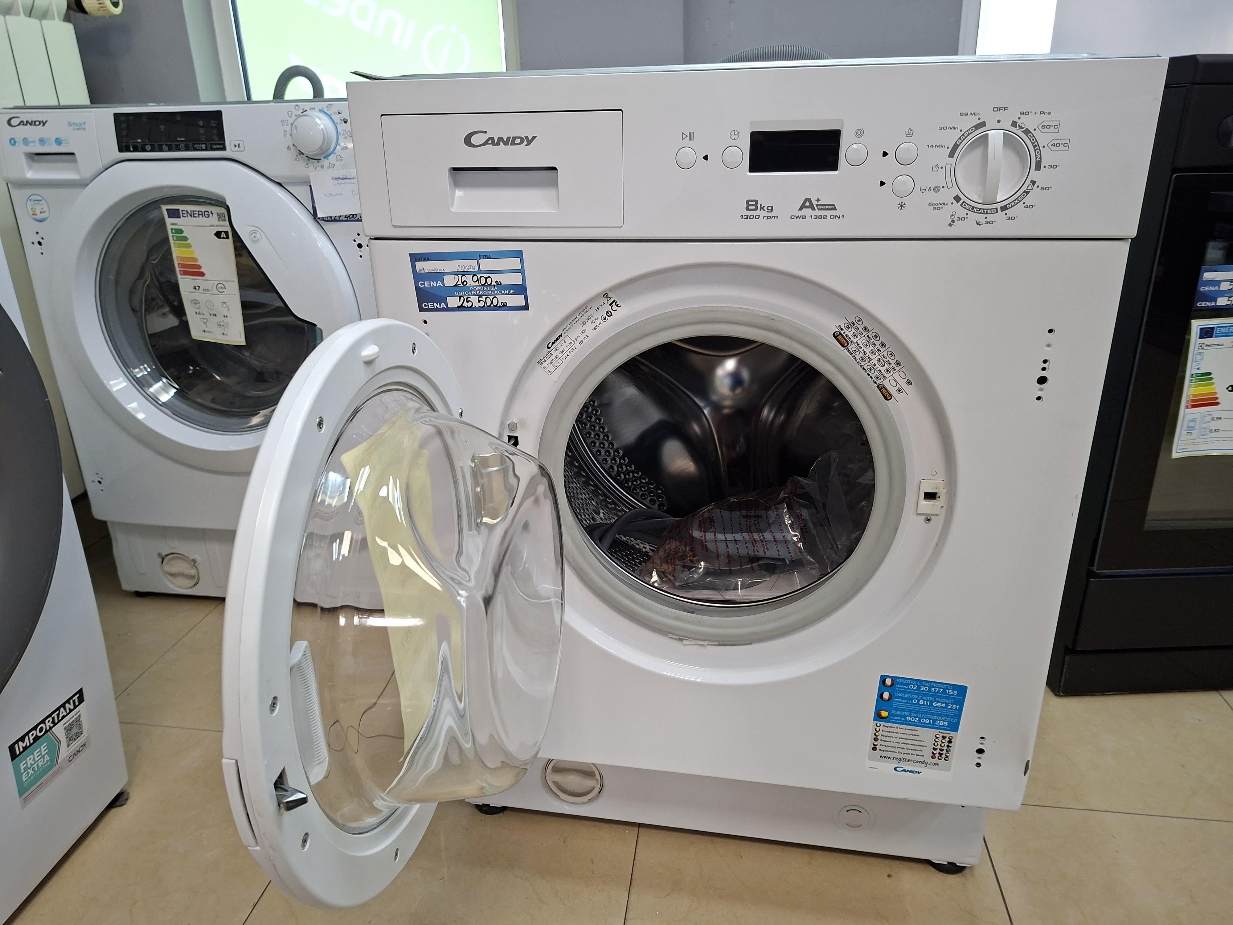 Ugradna veš mašina Candy CWB 1382DN1-S, 8 kg