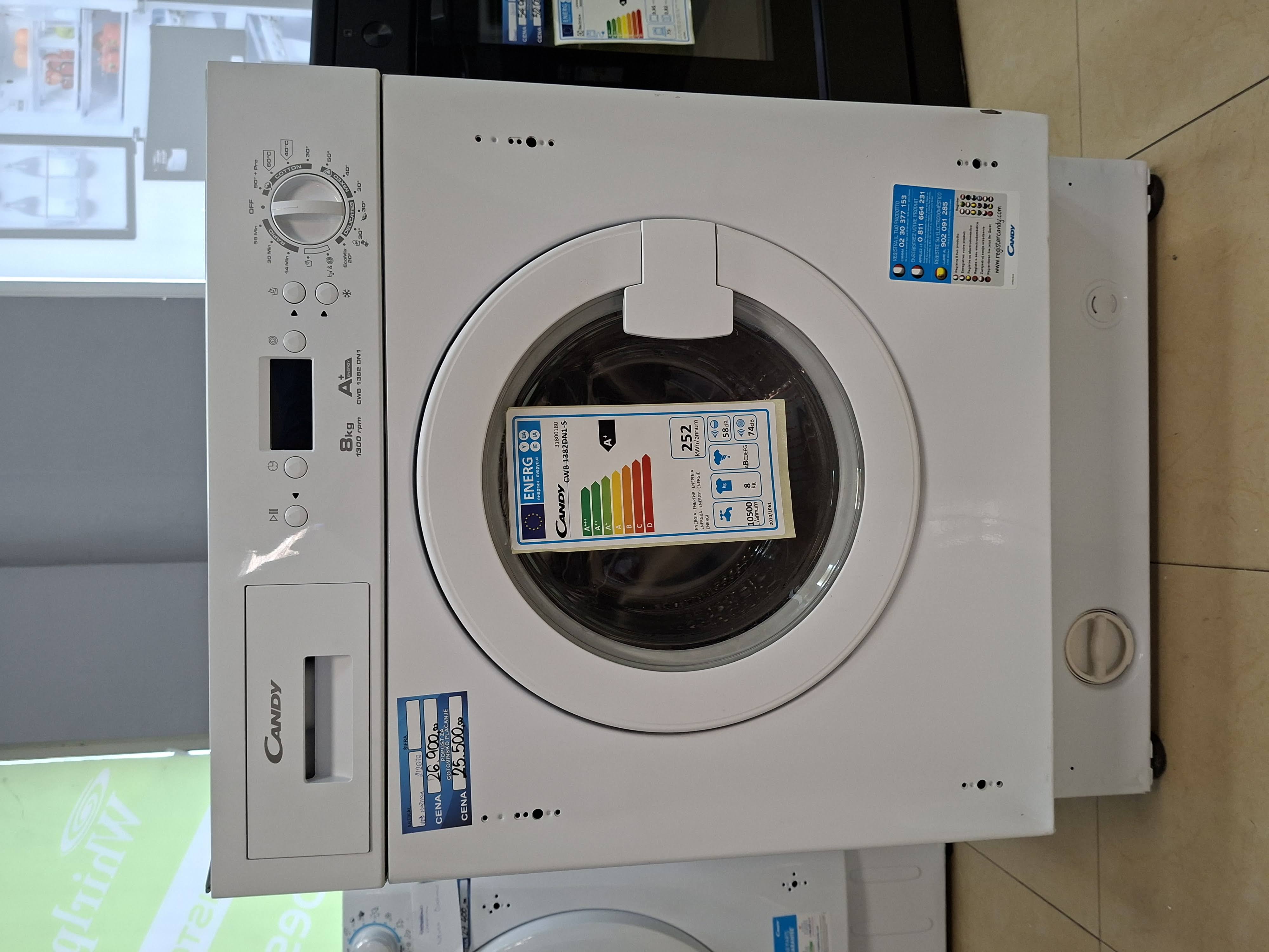Ugradna veš mašina Candy CWB 1382DN1-S, 8 kg