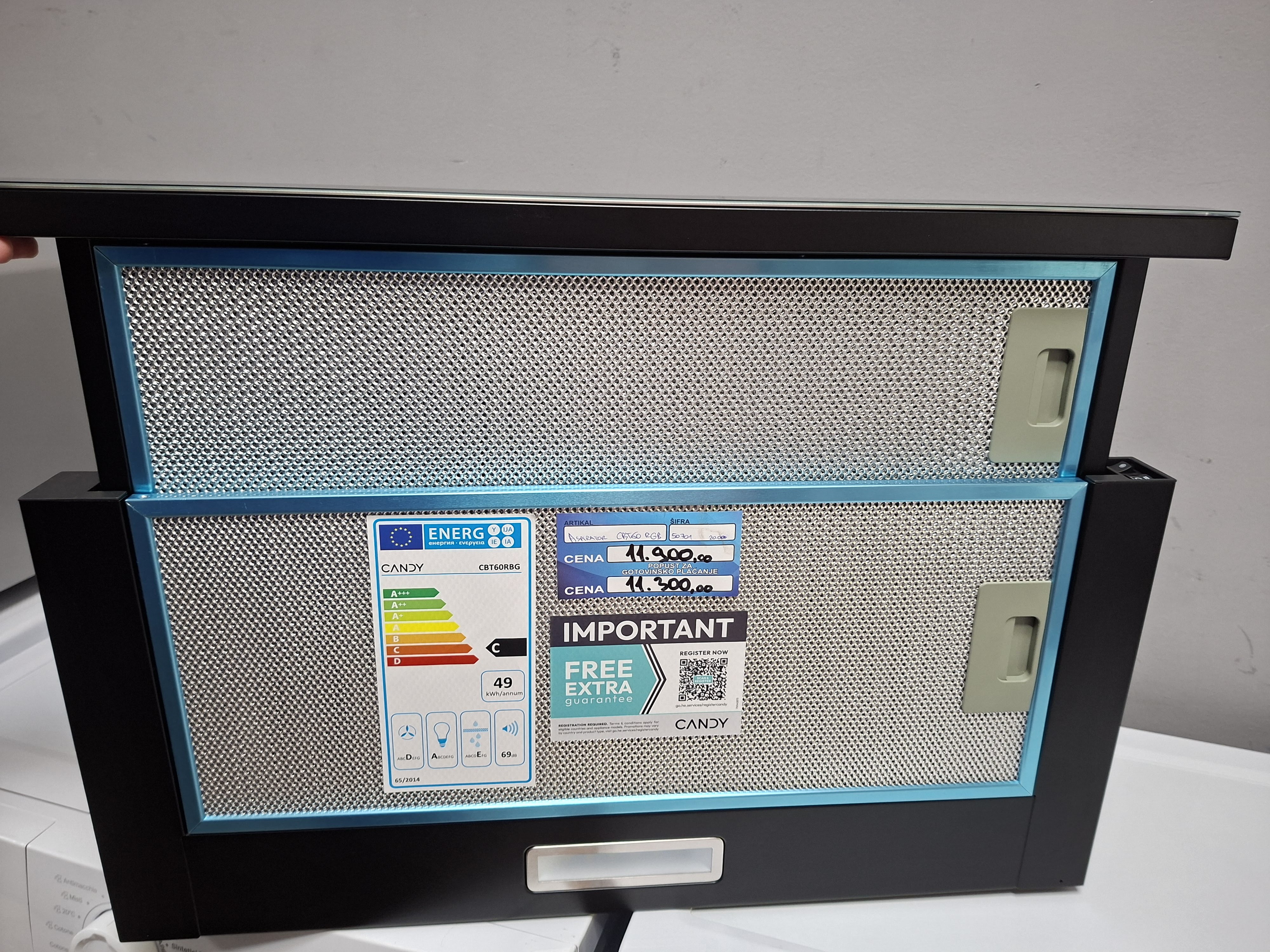 Ugradni Aspirator Candy CBT60RBG , 60 cm.