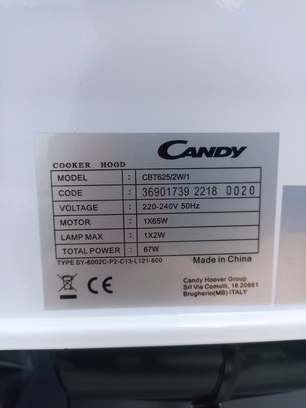 Ugradni Aspirator Candy CBT625/2W/1 , 60cm.