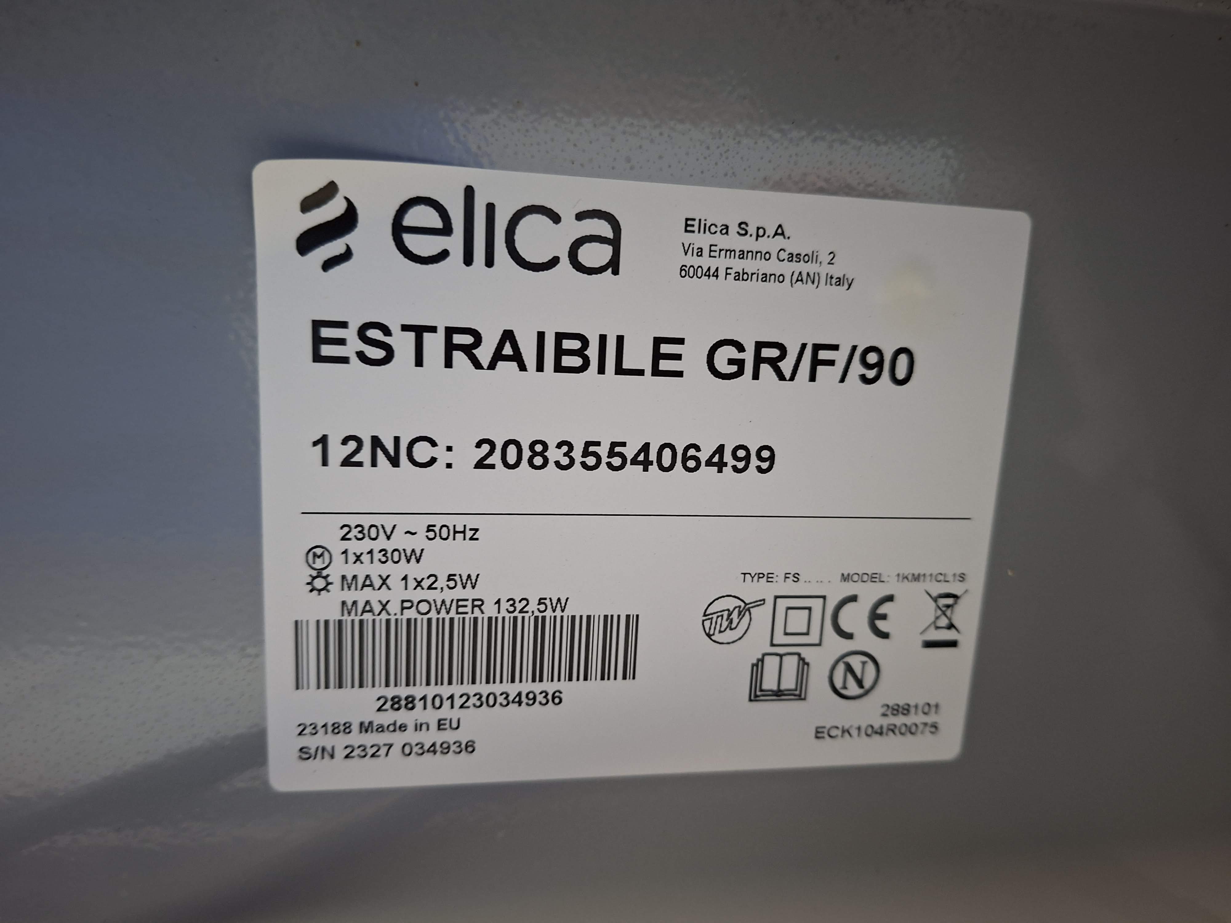 Ugradni Aspirator Elica ESTRAIBILE GR/F/90 , 90 cm.