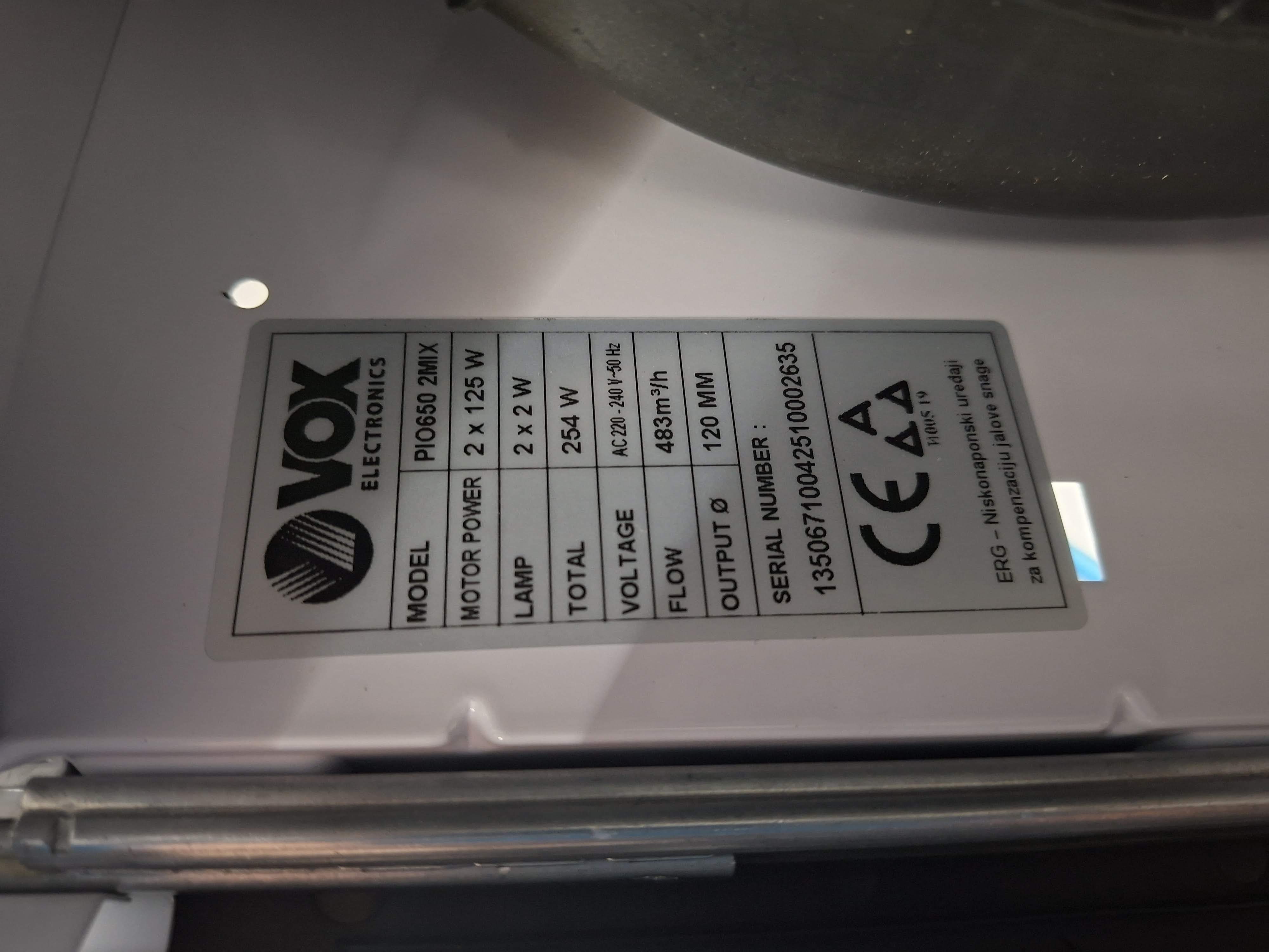 Ugradni Aspirator VOX PIO650 2MIX , 60 cm.