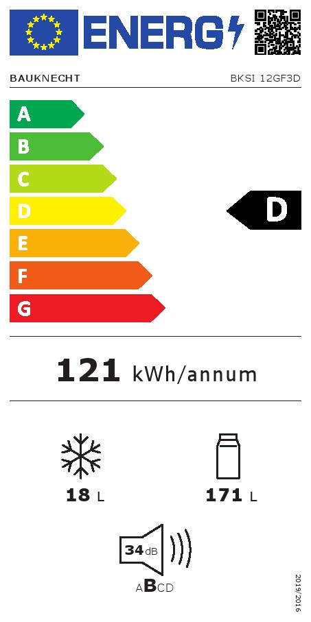 Ugradni frižider Bauknecht BKSI 12GF3D, 122cm