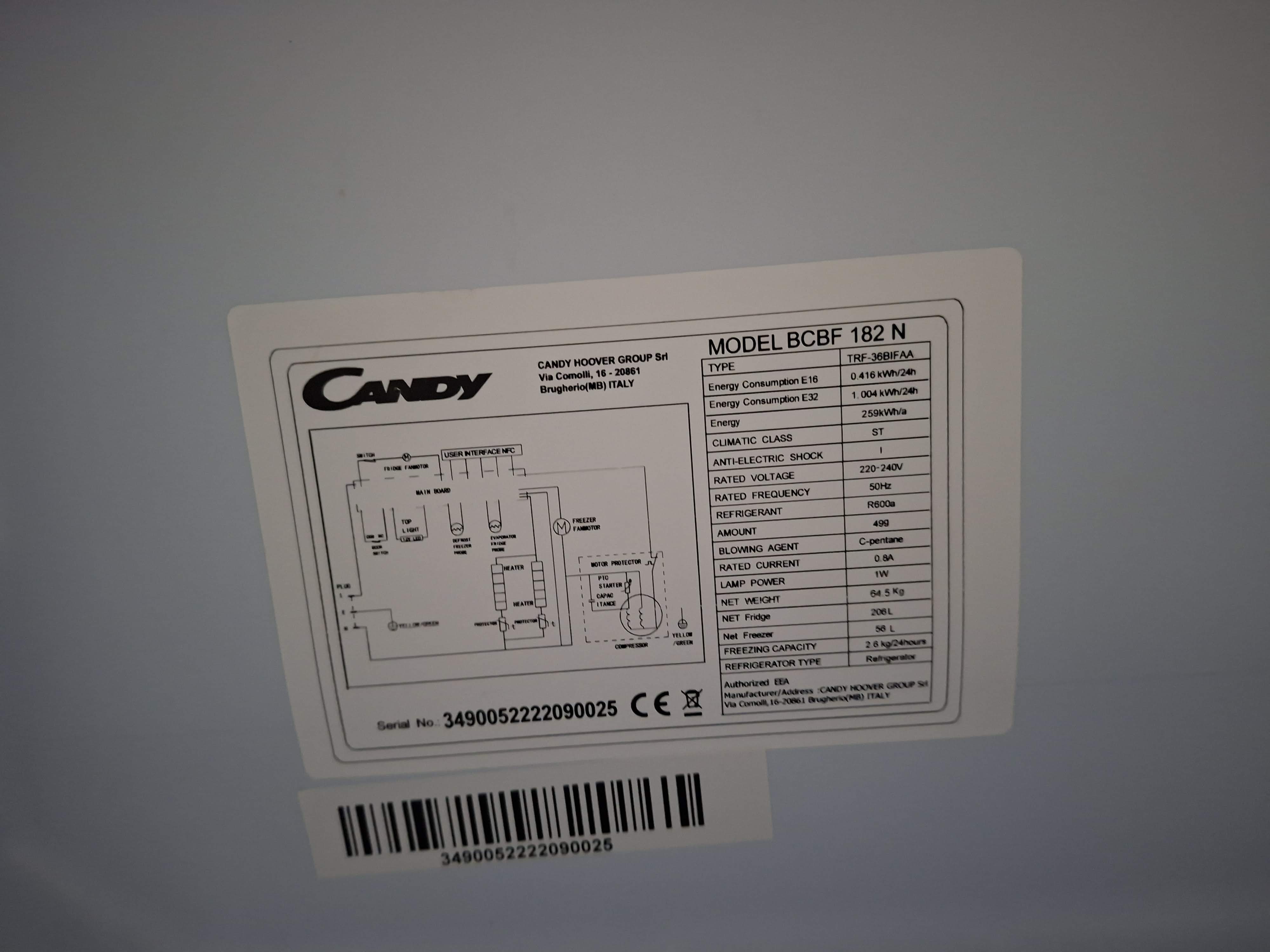 Ugradni Frižider Candy BCBF 182N , 185 cm.