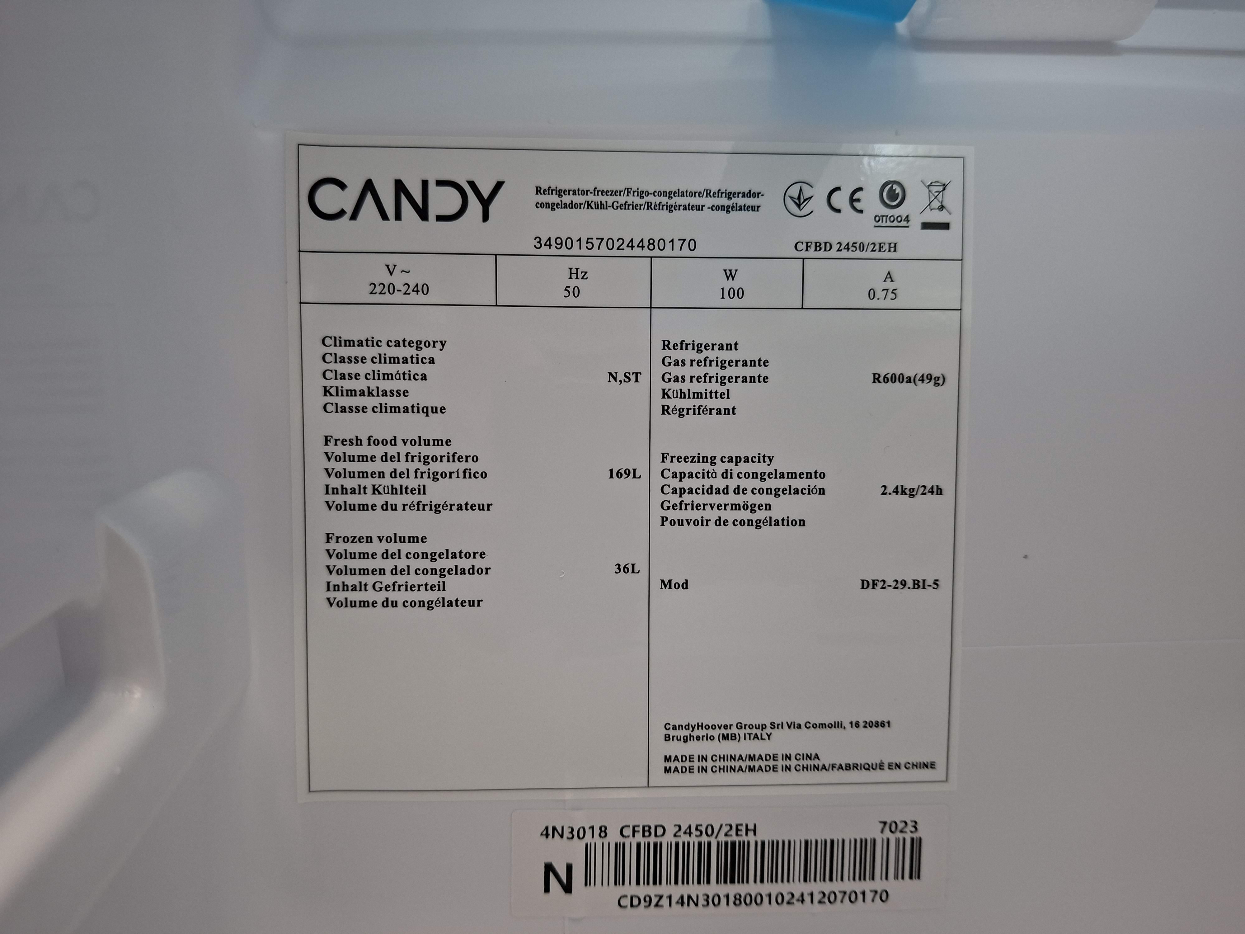 Ugradni frižider Candy CFBD 2450/2EH , 144cm