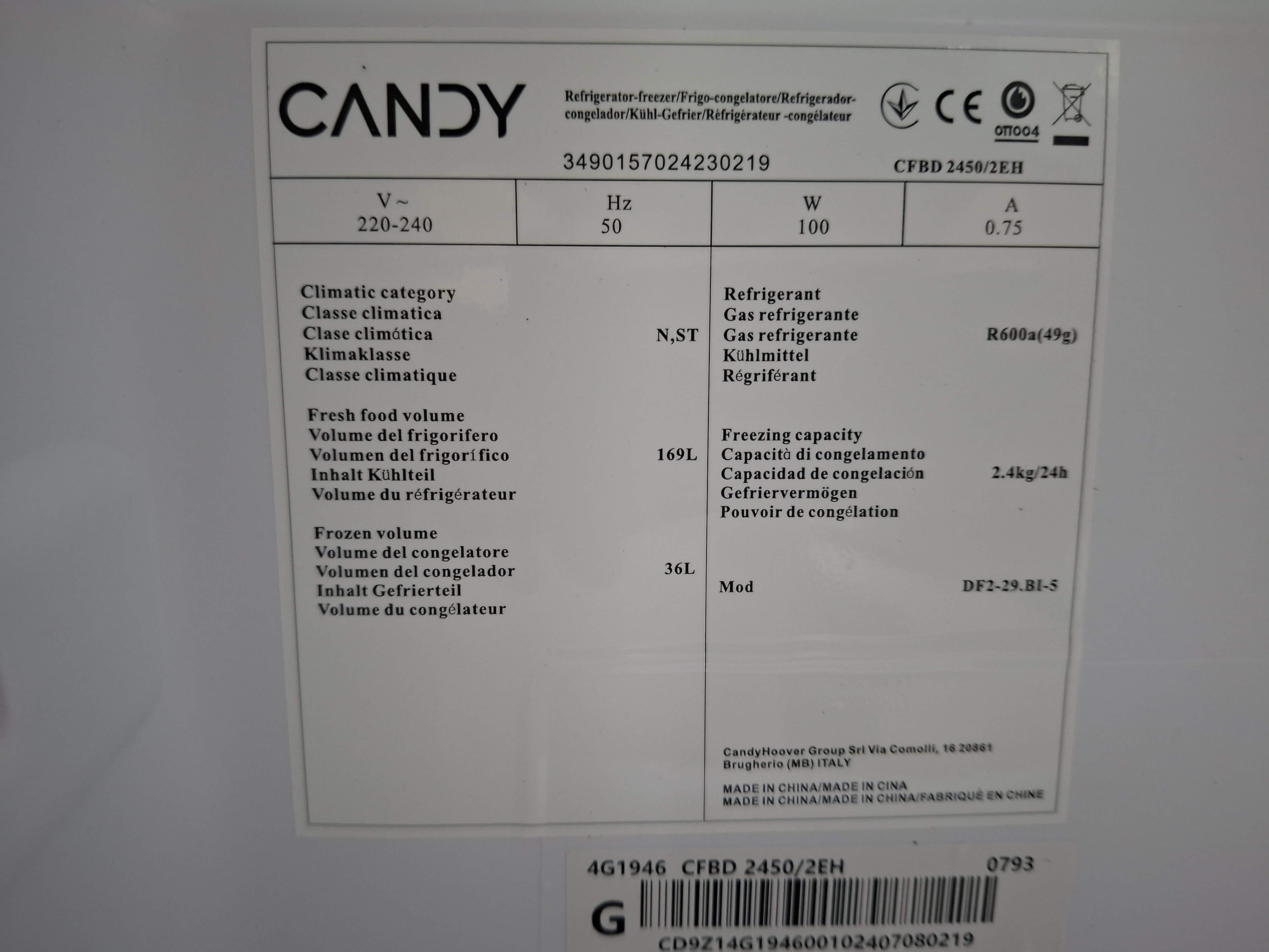 Ugradni frižider Candy CFBD 2450/2EH, 144cm