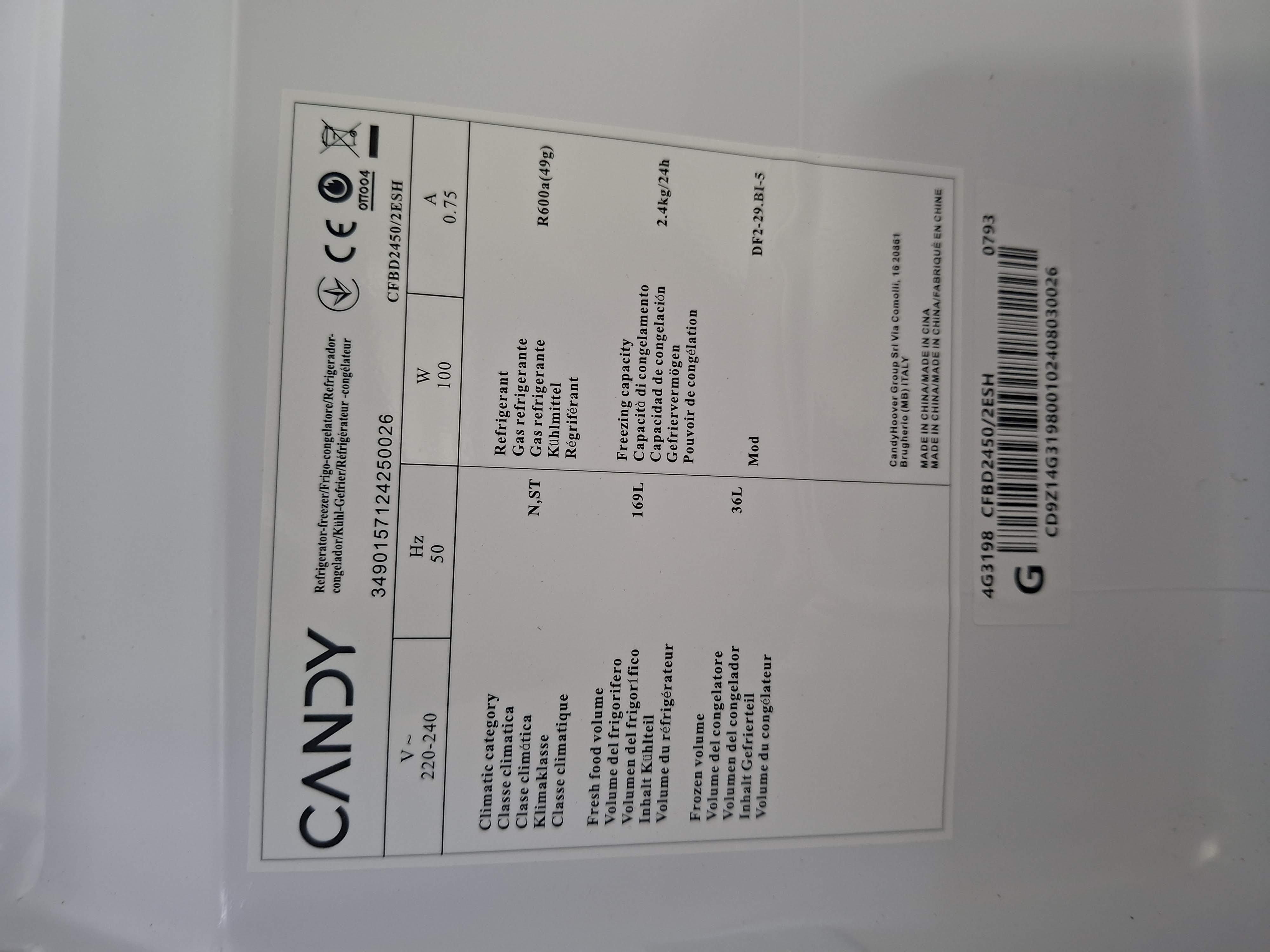 Ugradni frižider Candy CFBD 2450/2ESH , 144cm