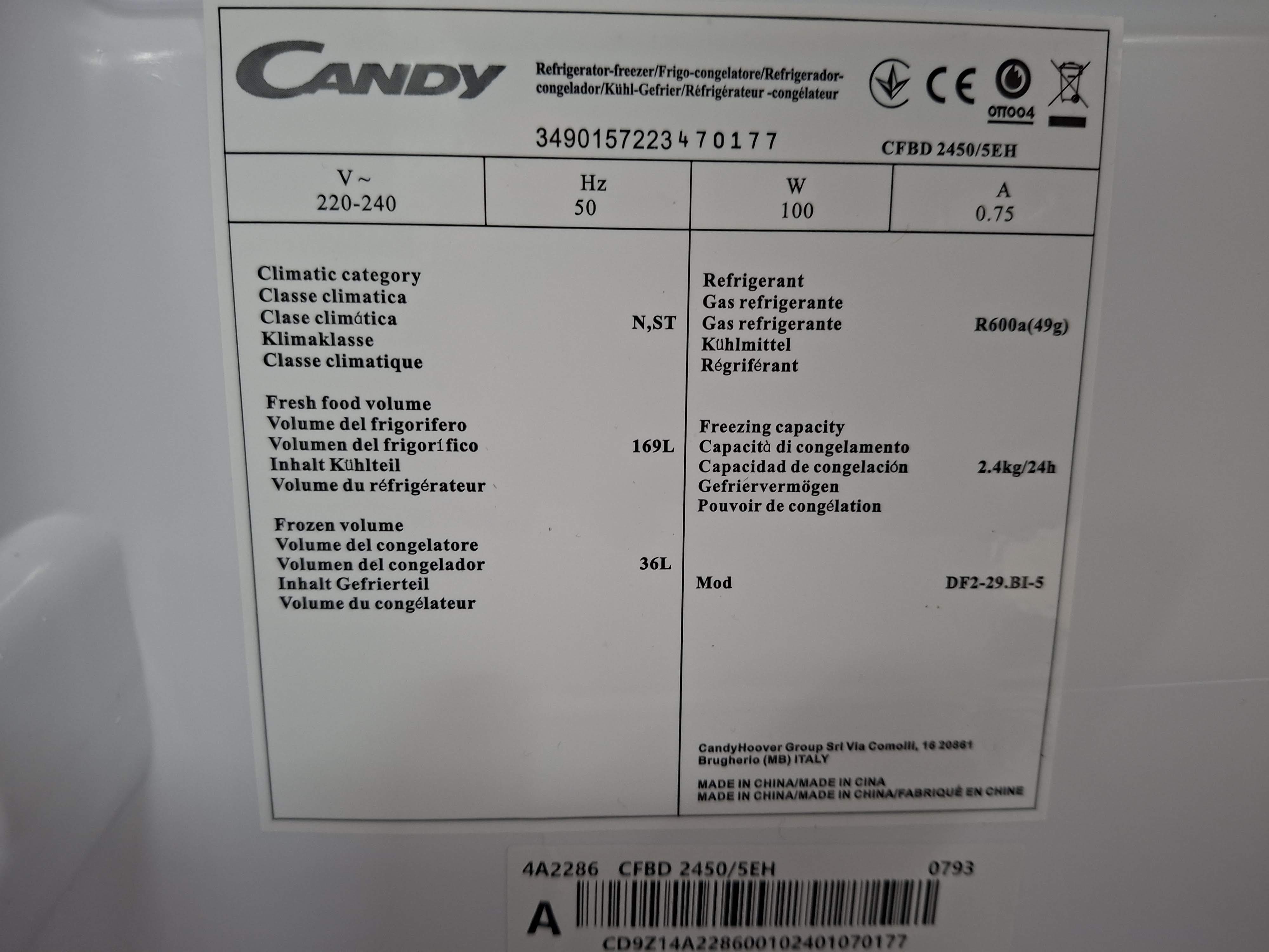 Ugradni frižider Candy CFBD 2450/5EH , 144cm