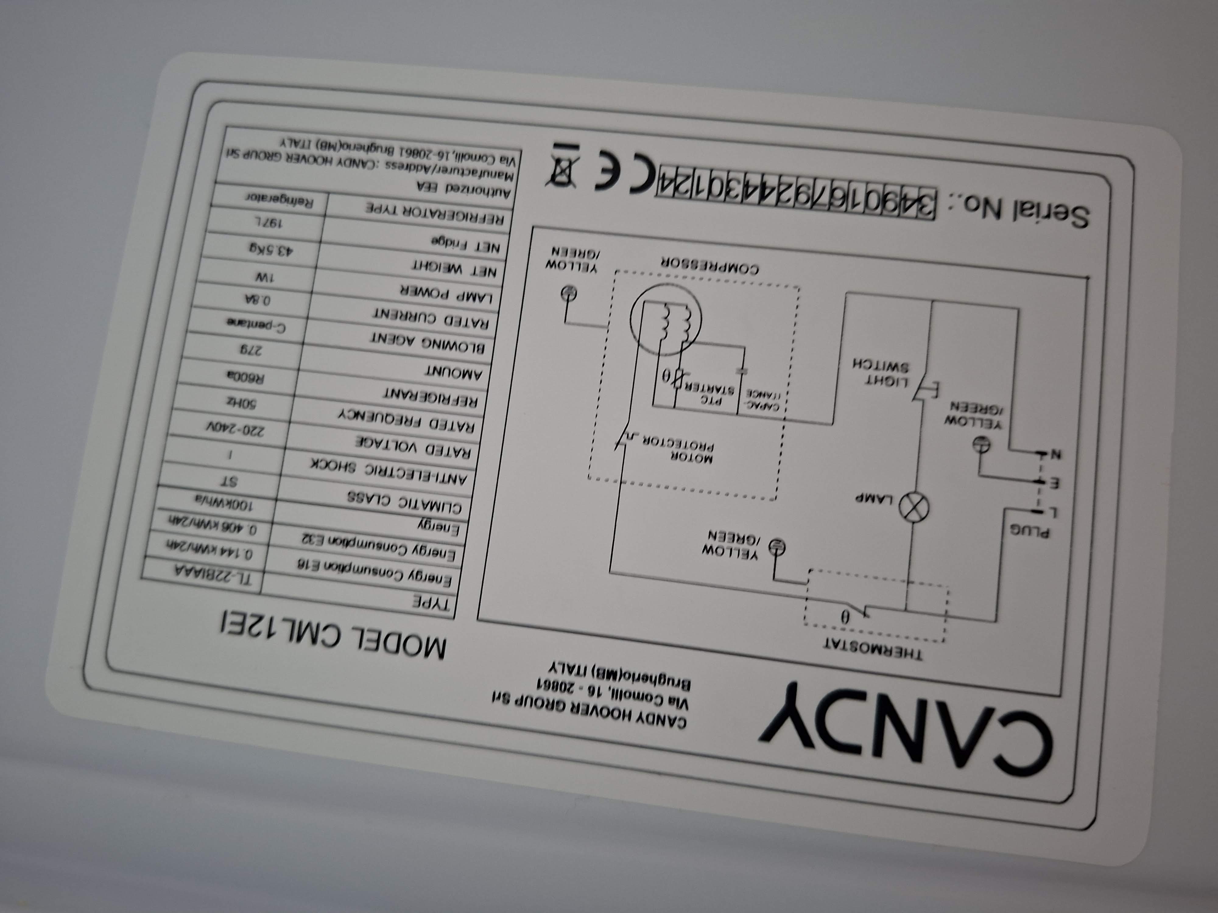 Ugradni frižider Candy CML12EI, 122 cm