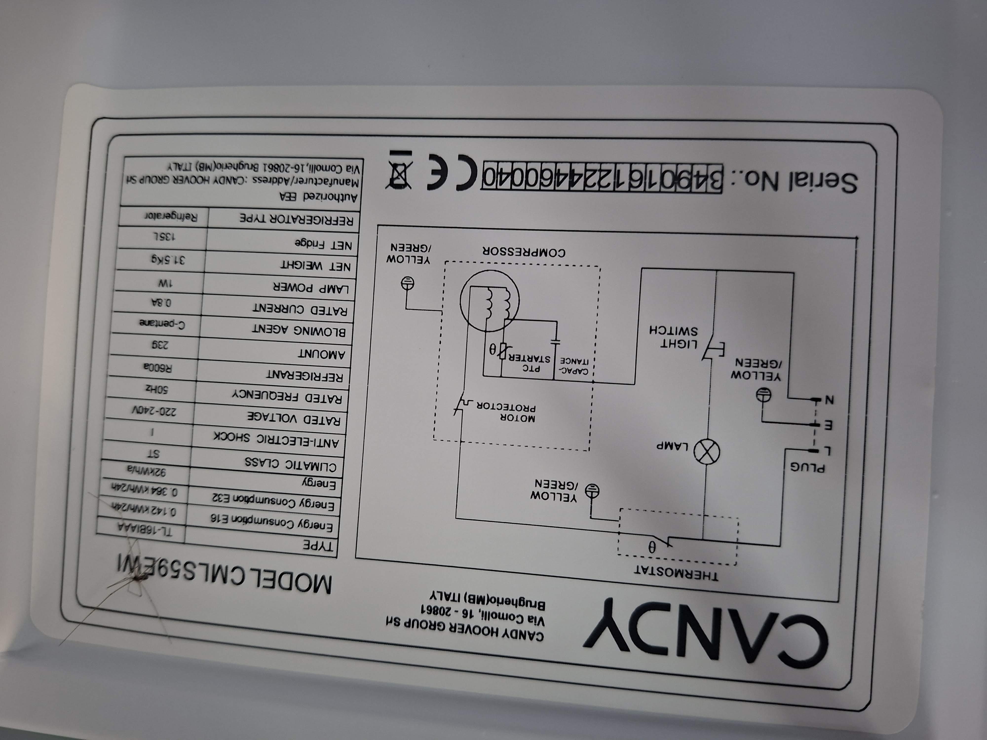 Ugradni frižider Candy CMLS59EWI, 87cm