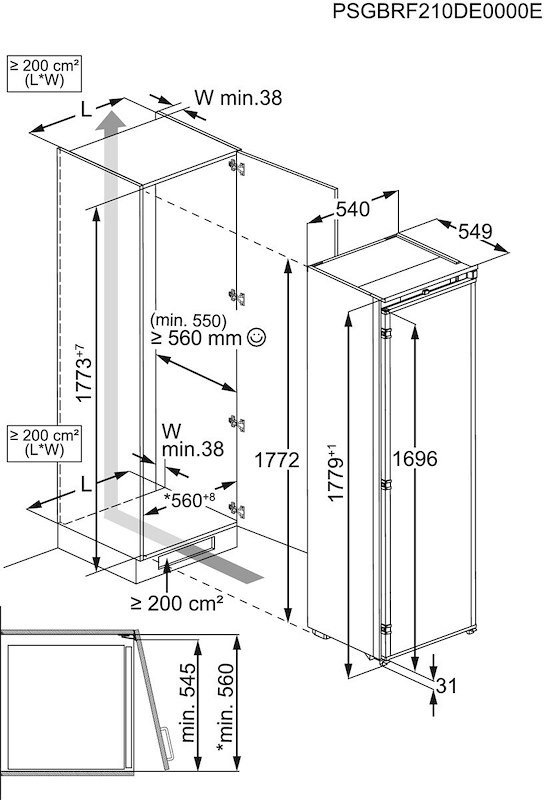 Ugradni Frižider Electrolux ERD6DE18S4 , 177cm.