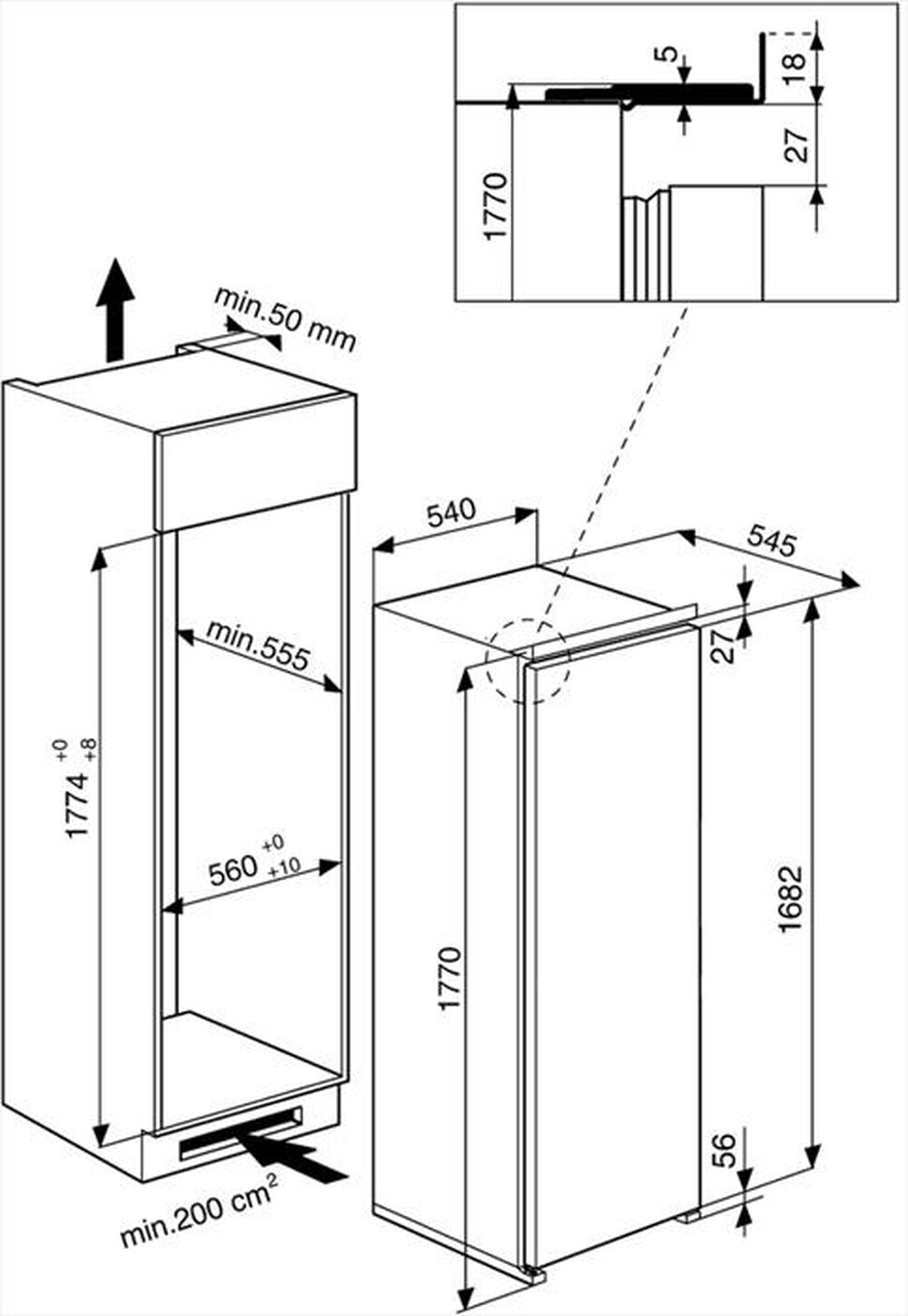 Ugradni Frižider Hotpoint Ariston BSZ 18022 , 177cm 
