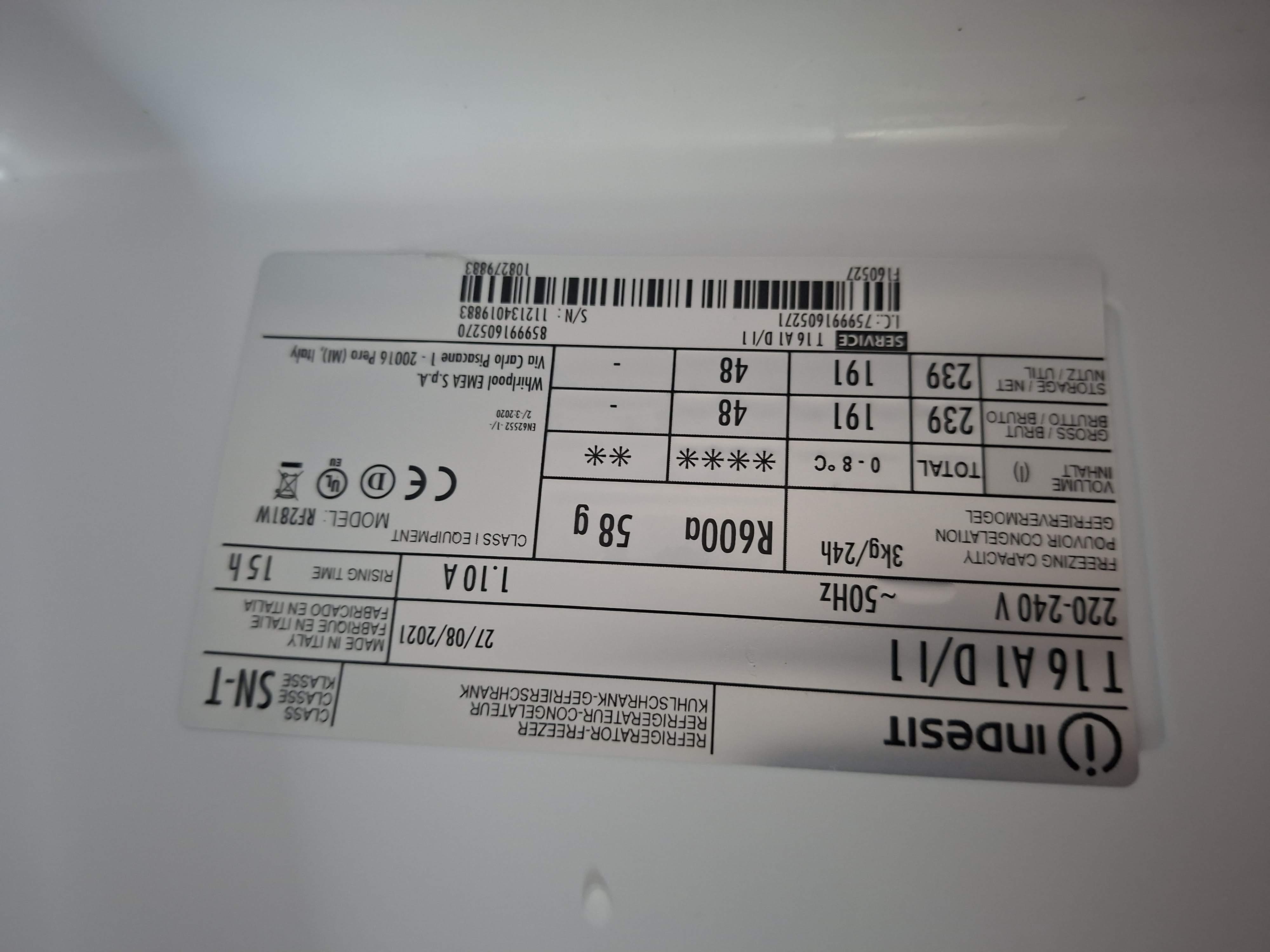 Ugradni Frižider Indesit T 16 A1 D/I 1 , 158cm