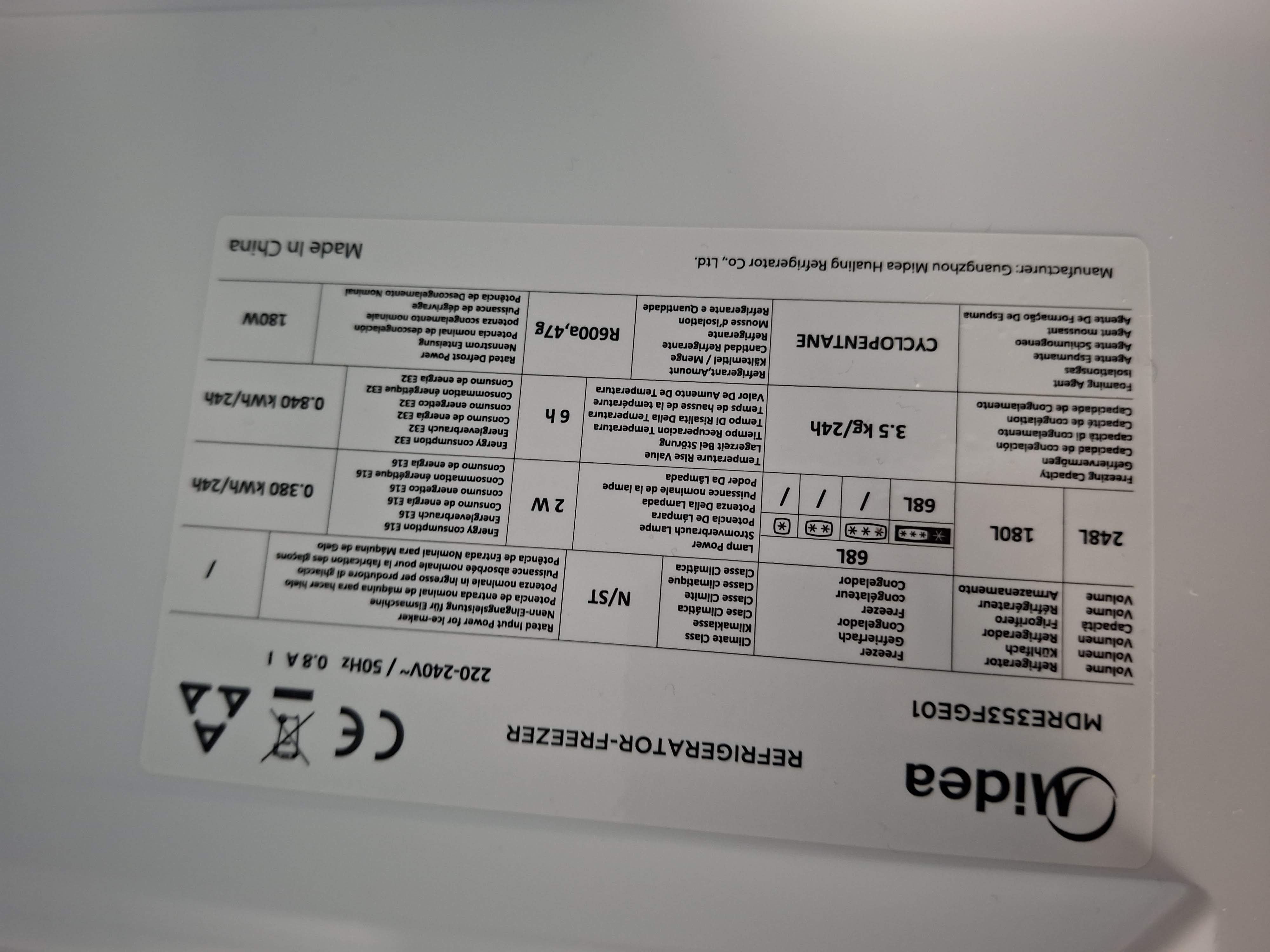Ugradni Frižider Midea MDRE353FGE01 , 177 cm.