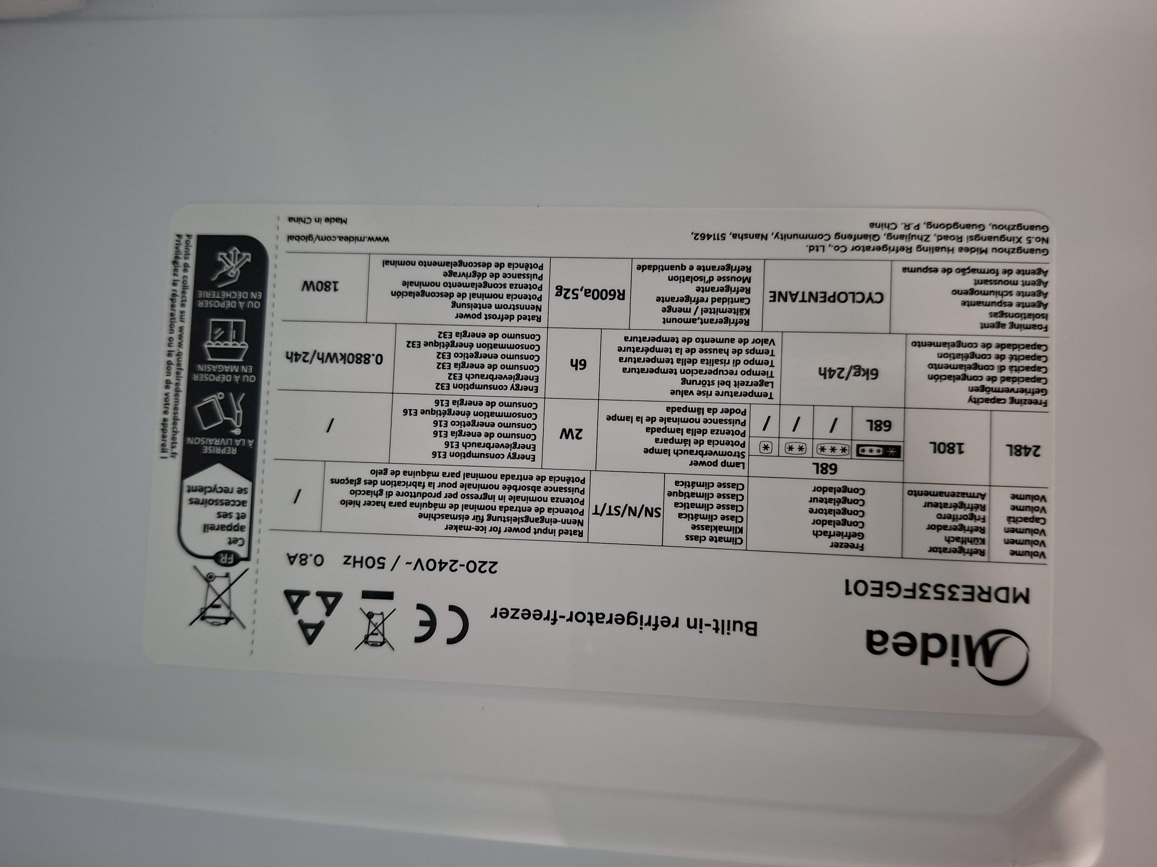 Ugradni Frižider Midea MDRE353FGE01 , 177 cm.
