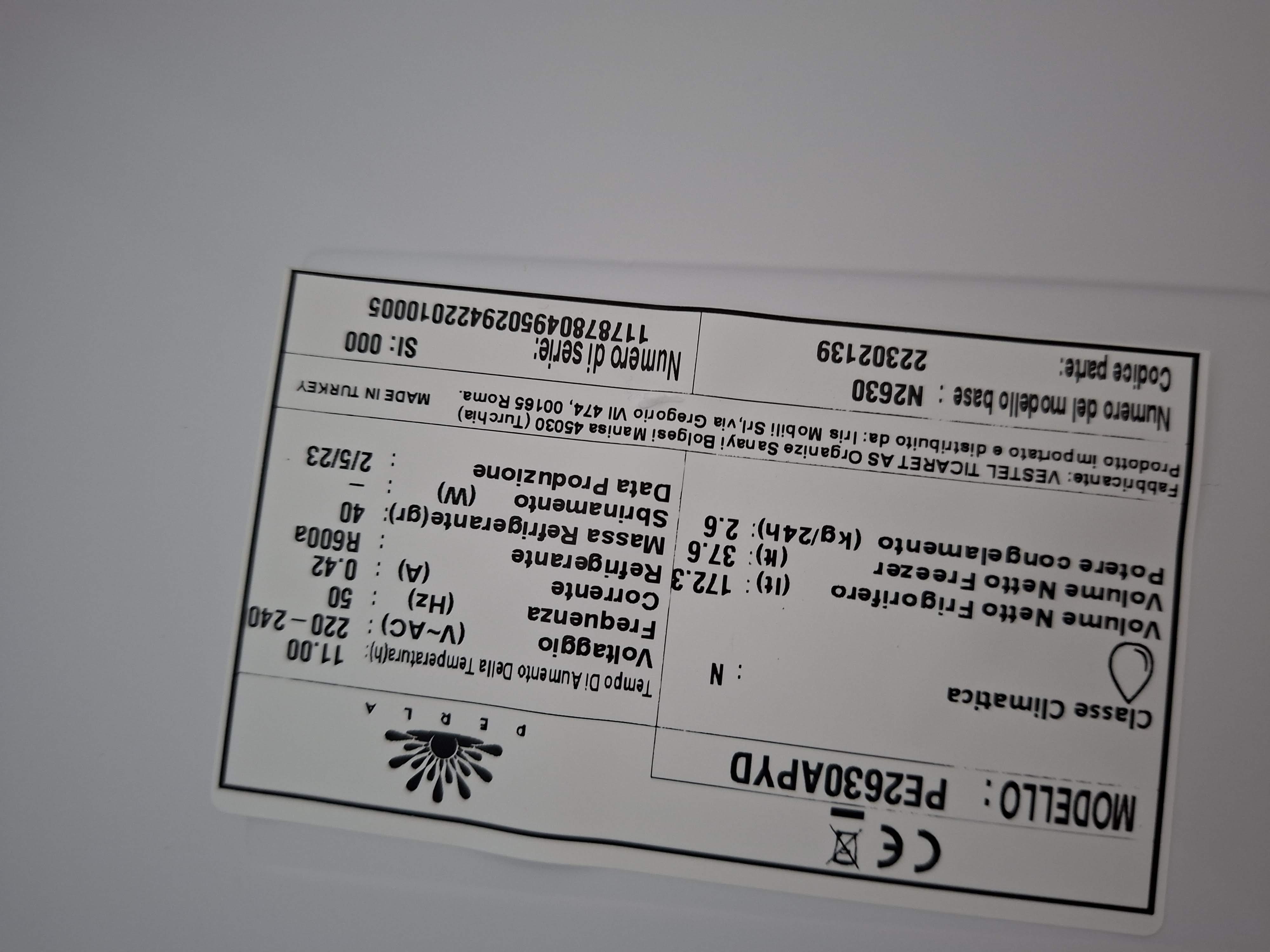 Ugradni Frižider Perla PE2630APYD , 144 cm.