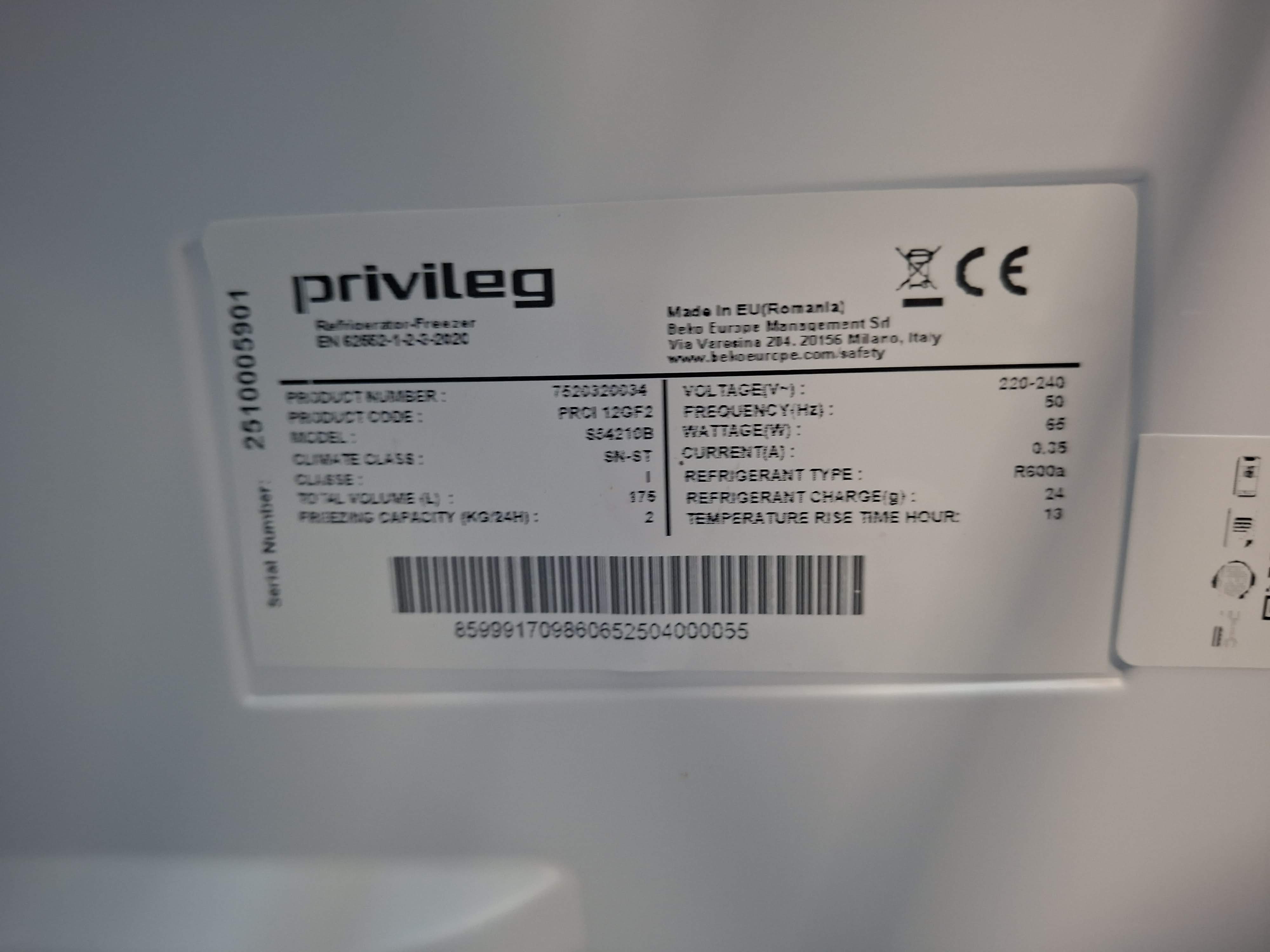 Ugradni Frižider Privileg  PRCI 12GF2 , 121.5 cm.