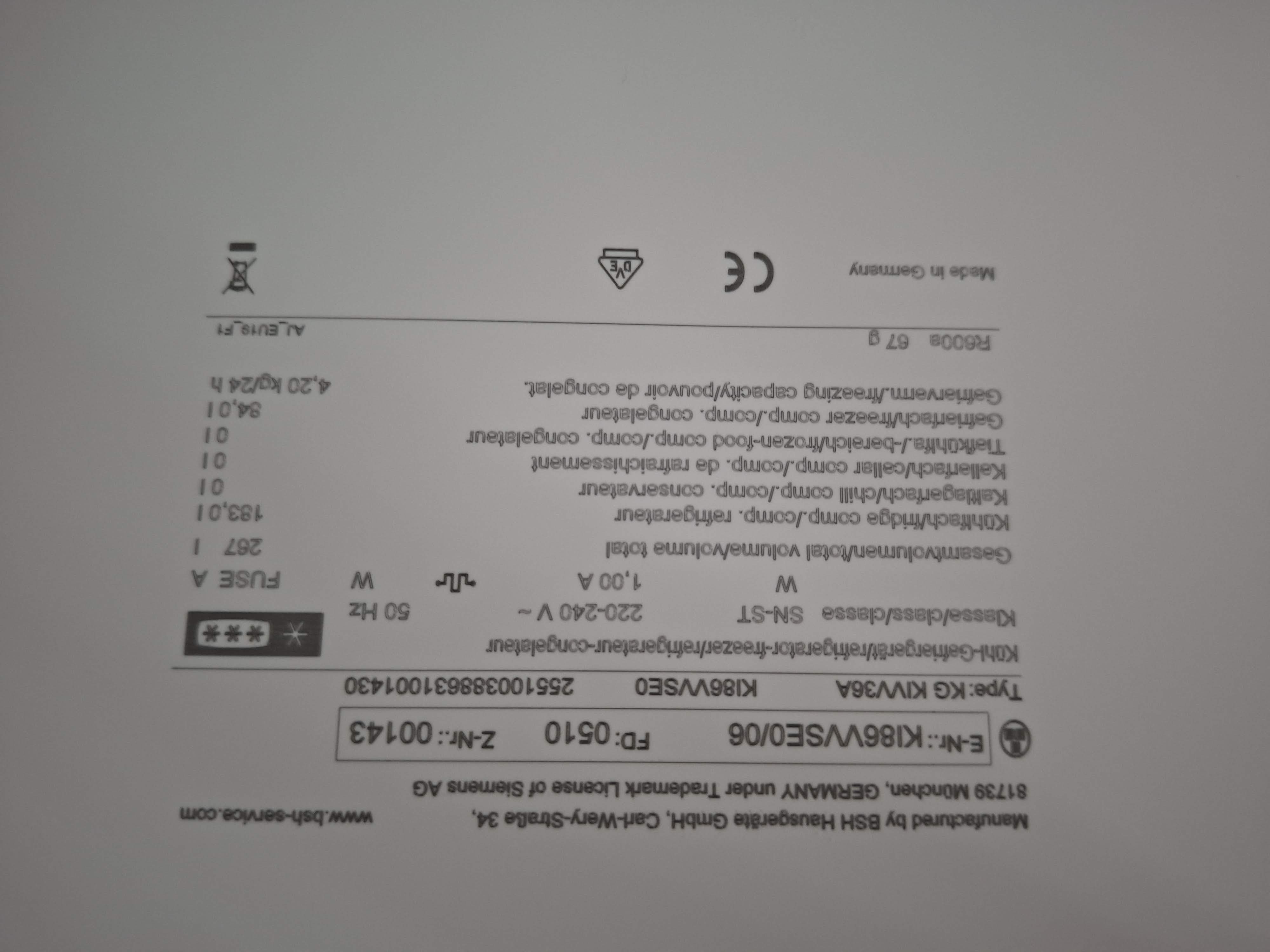 Ugradni Frižider Siemens KI86VVSE0, 177cm