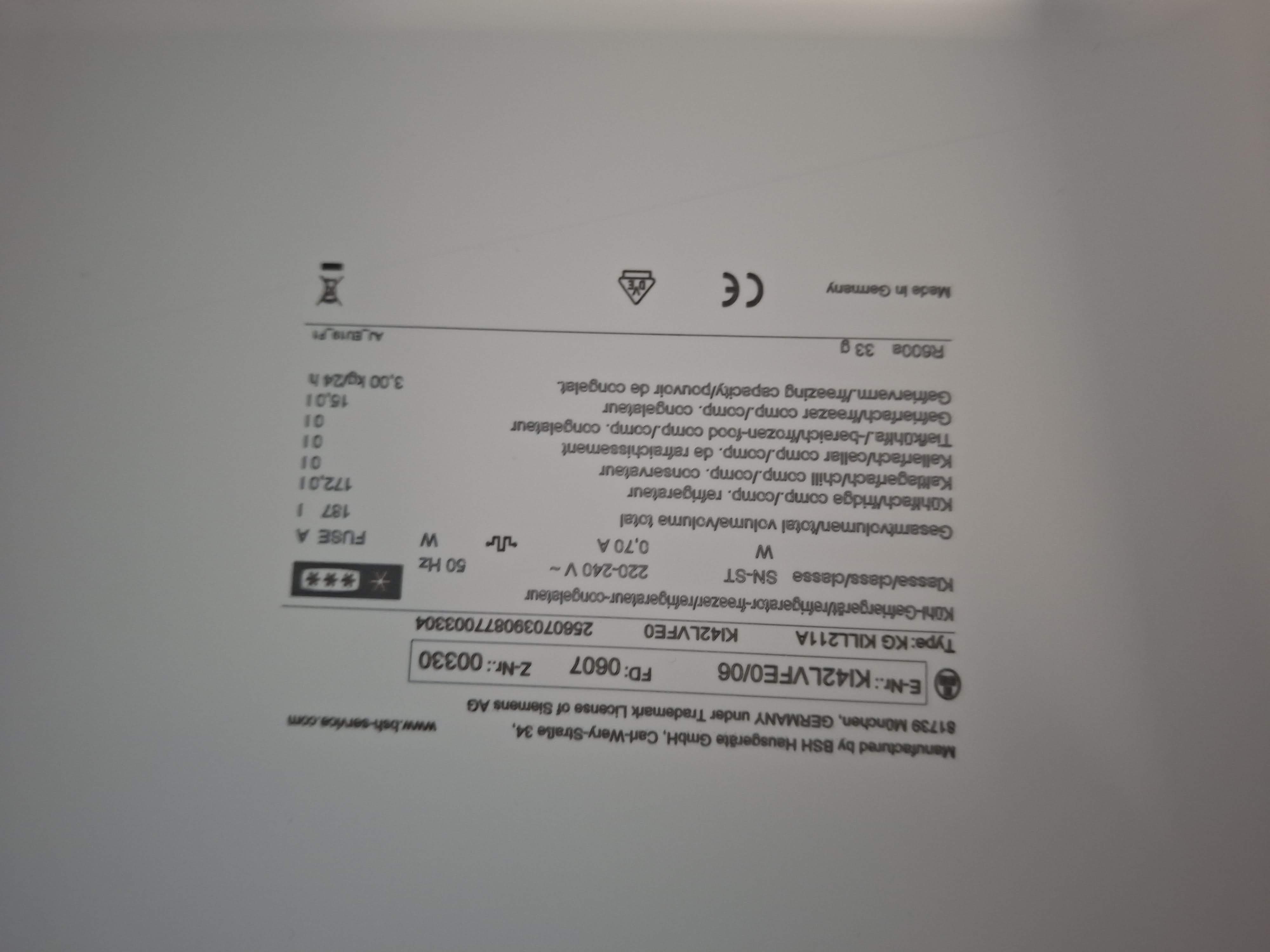 Ugradni frižider Simens  KI42LVFE0, 122 cm