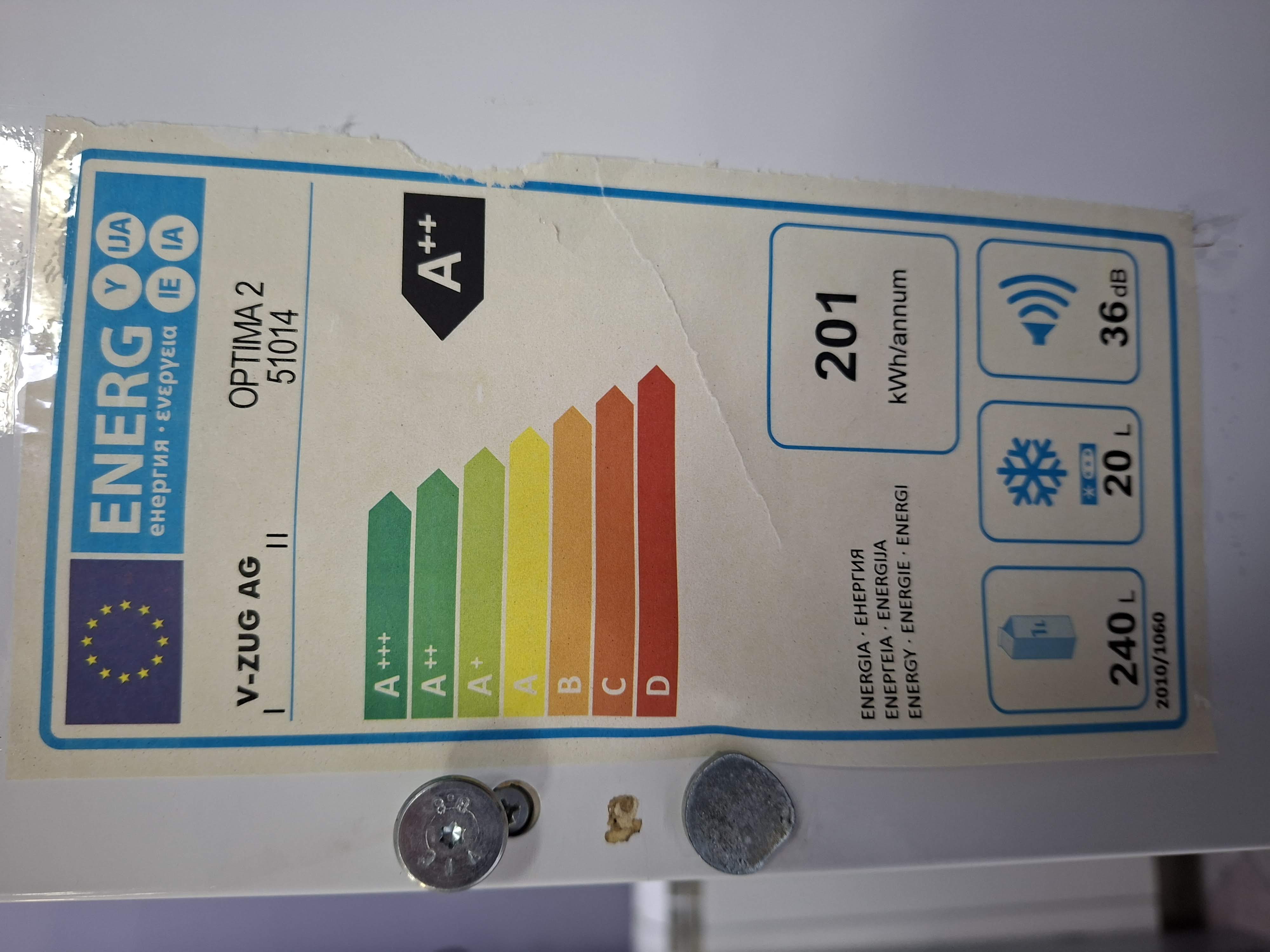 Ugradni Frižider V-Zug Optima 2, 153 cm
