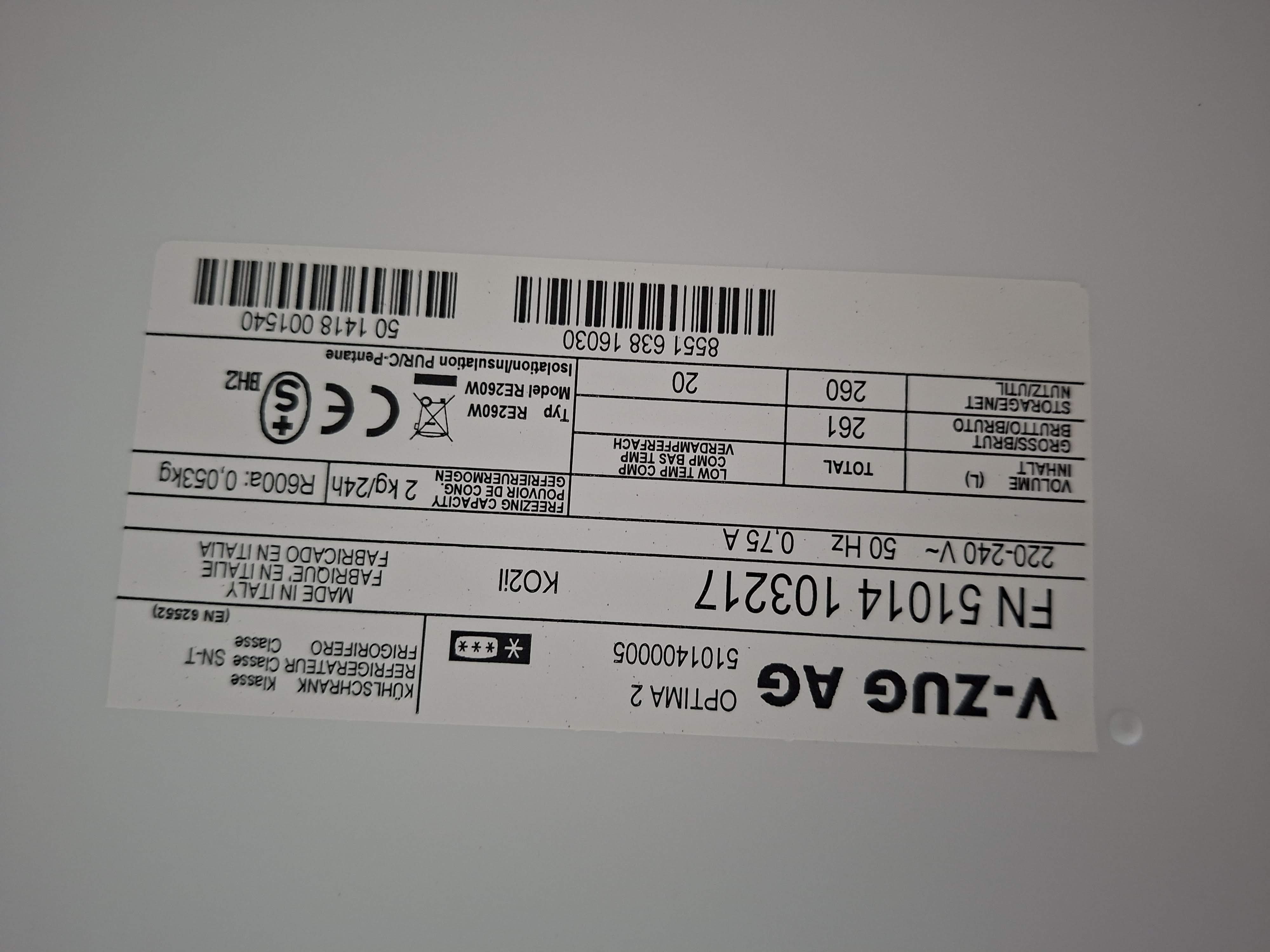 Ugradni Frižider V-Zug Optima 2, 153 cm