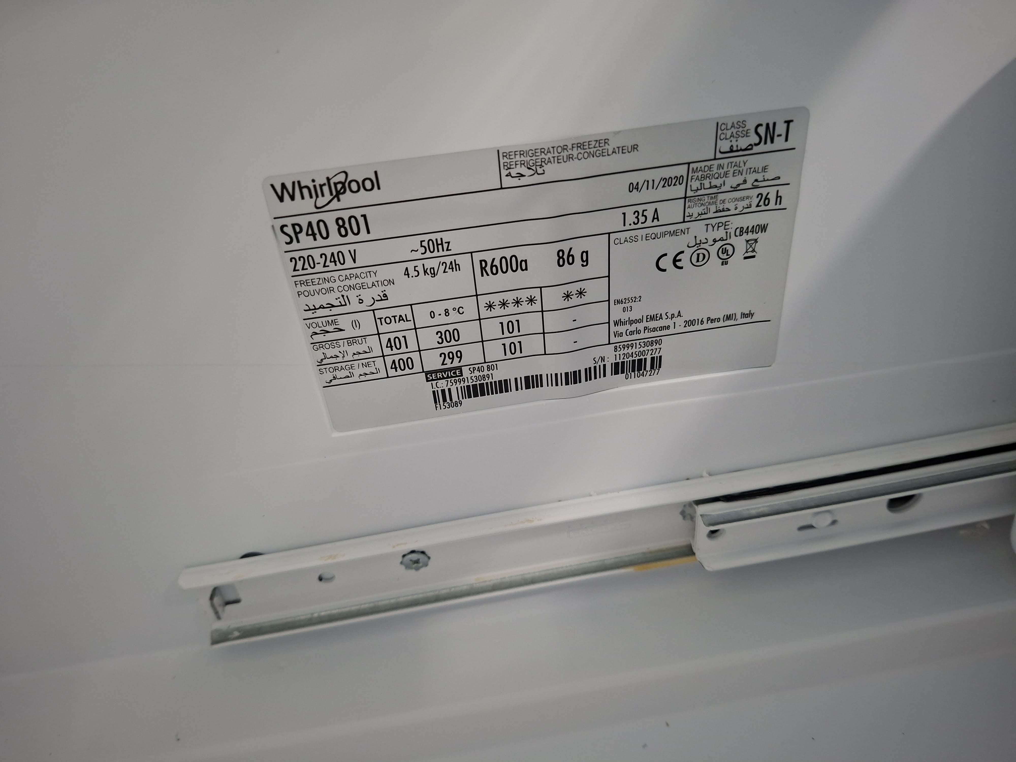 Ugradni frižider Whirlpool SP40 801 1, 194 x 69 cm