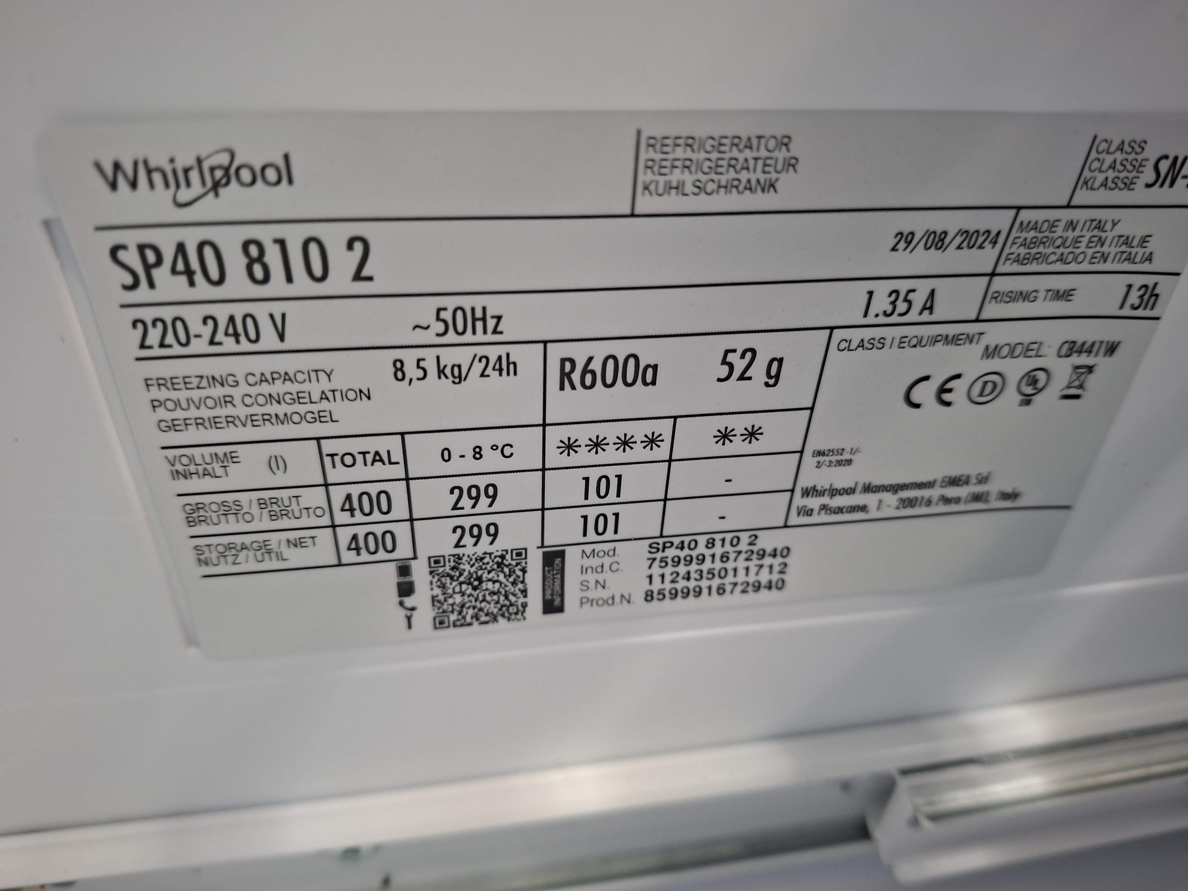 Ugradni Frizider Whirlpool SP40 810 2 ,  194 cm