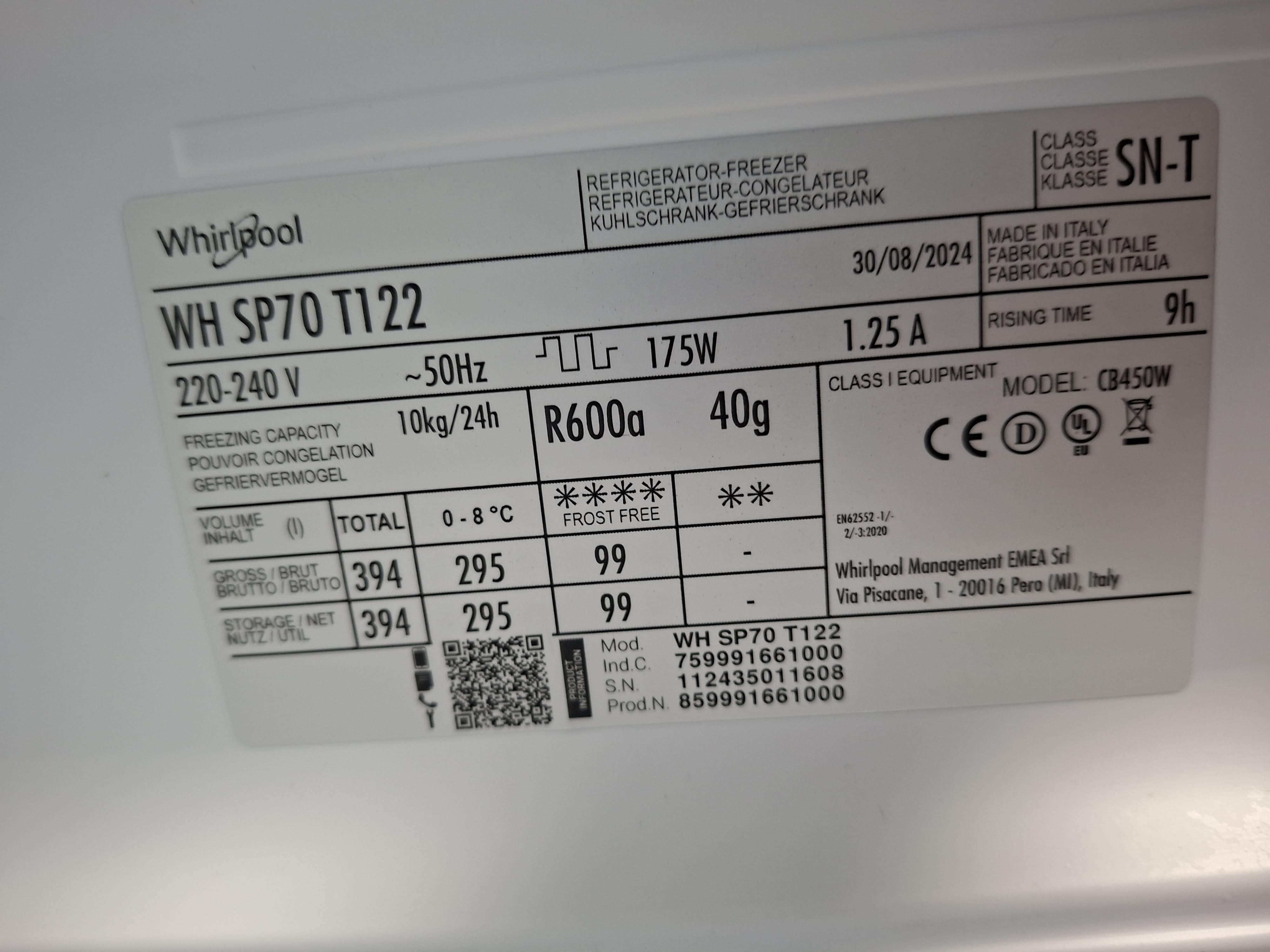 Ugradni Frižider Whirlpool WH SP70 T122 , 194x69 cm.