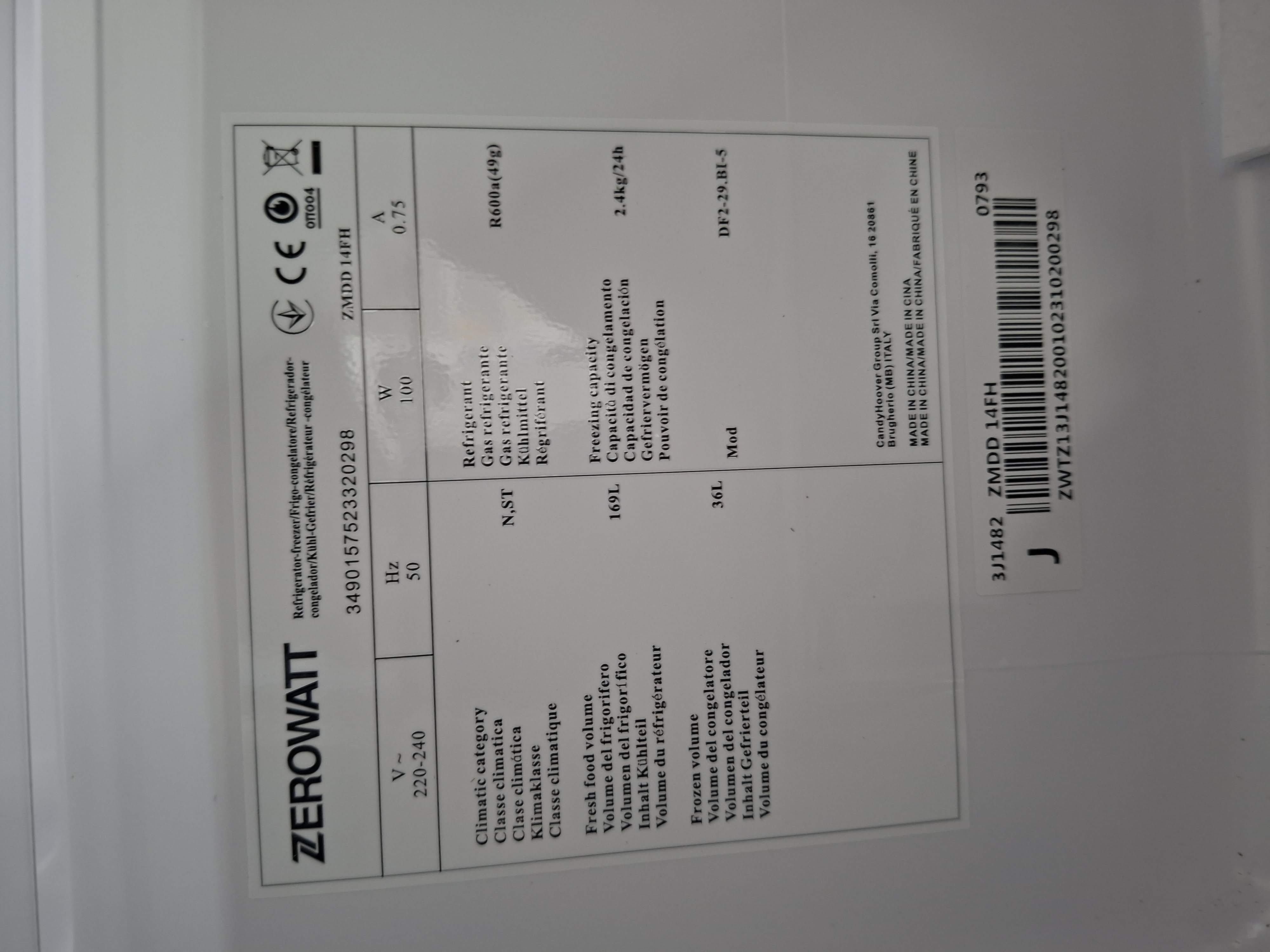 Ugradni Frižider Zerowatt ZMDD 14FH , 144 cm.