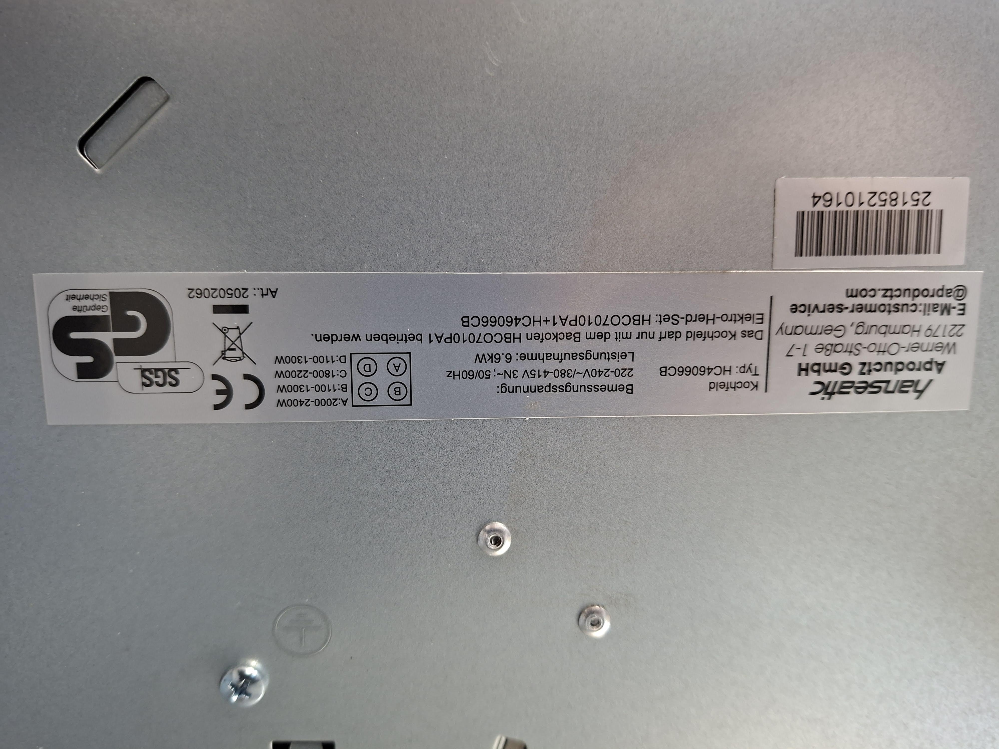 Ugradni Set (Rerna+Ploča) Hanseatic HBCO7010PA1+HC46066CB