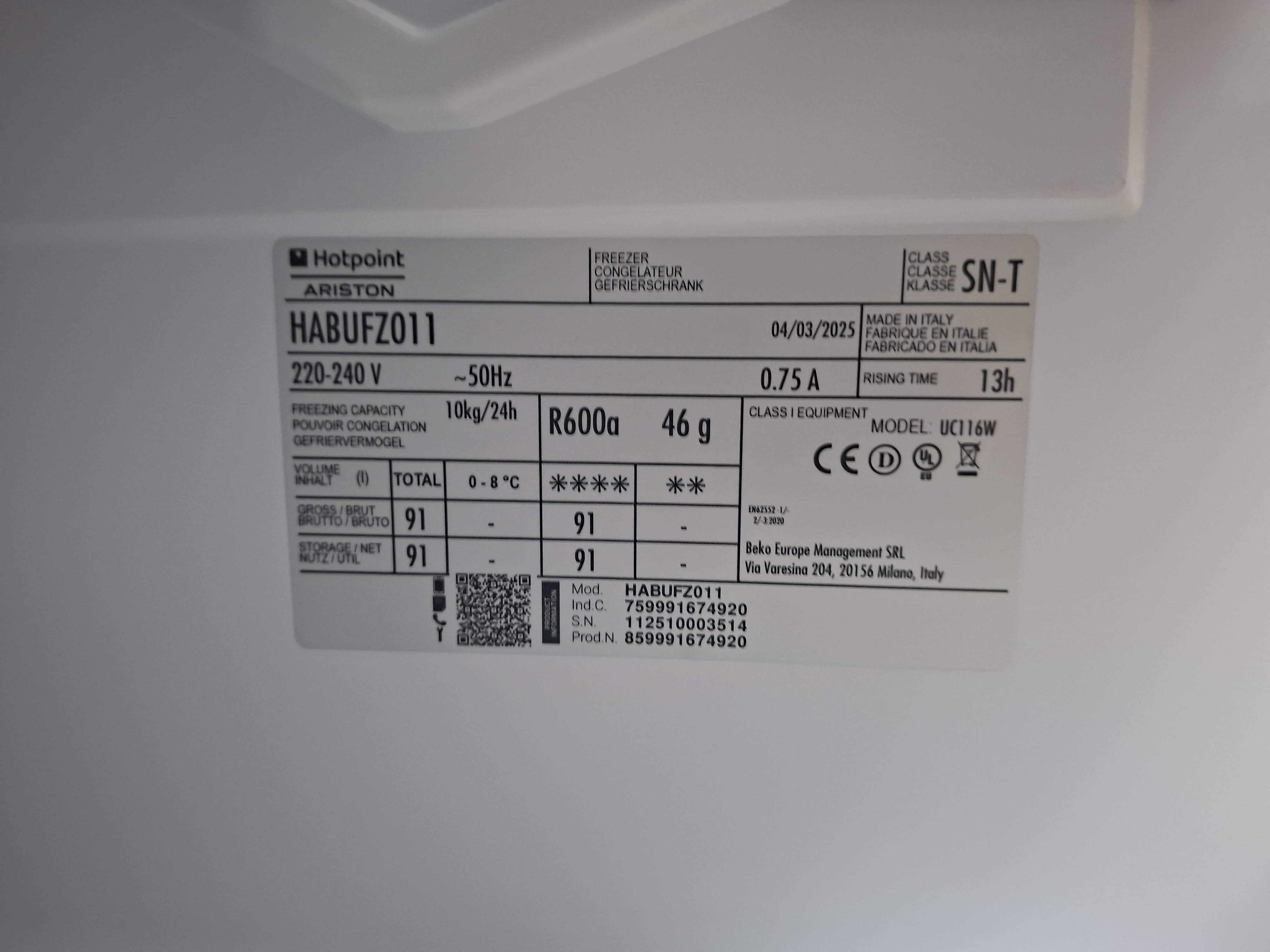 Ugradni Zamrzivač Hotpoint Ariston HABUFZ011, 82cm