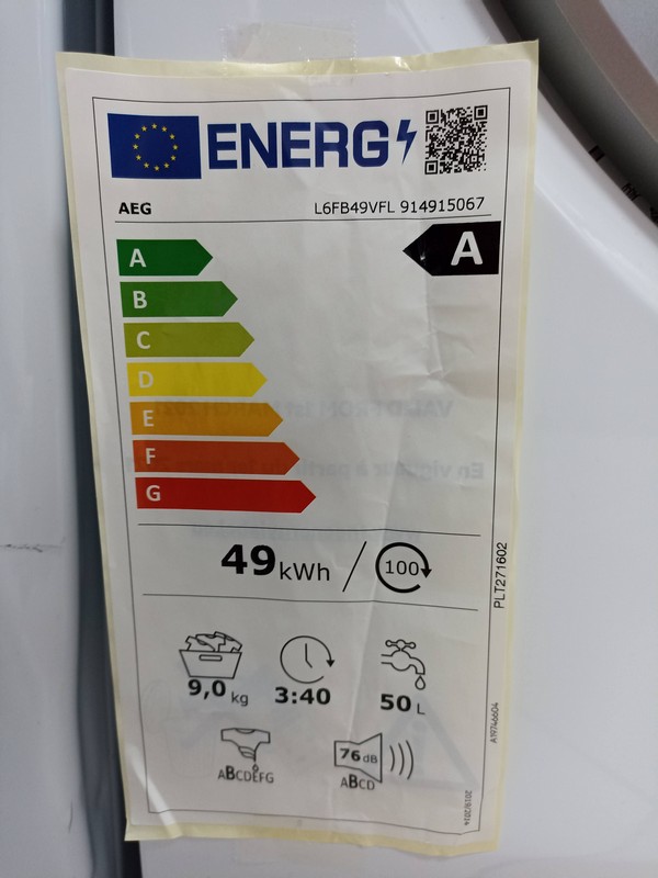 Veš mašina AEG L6FB49VFL, 9kg