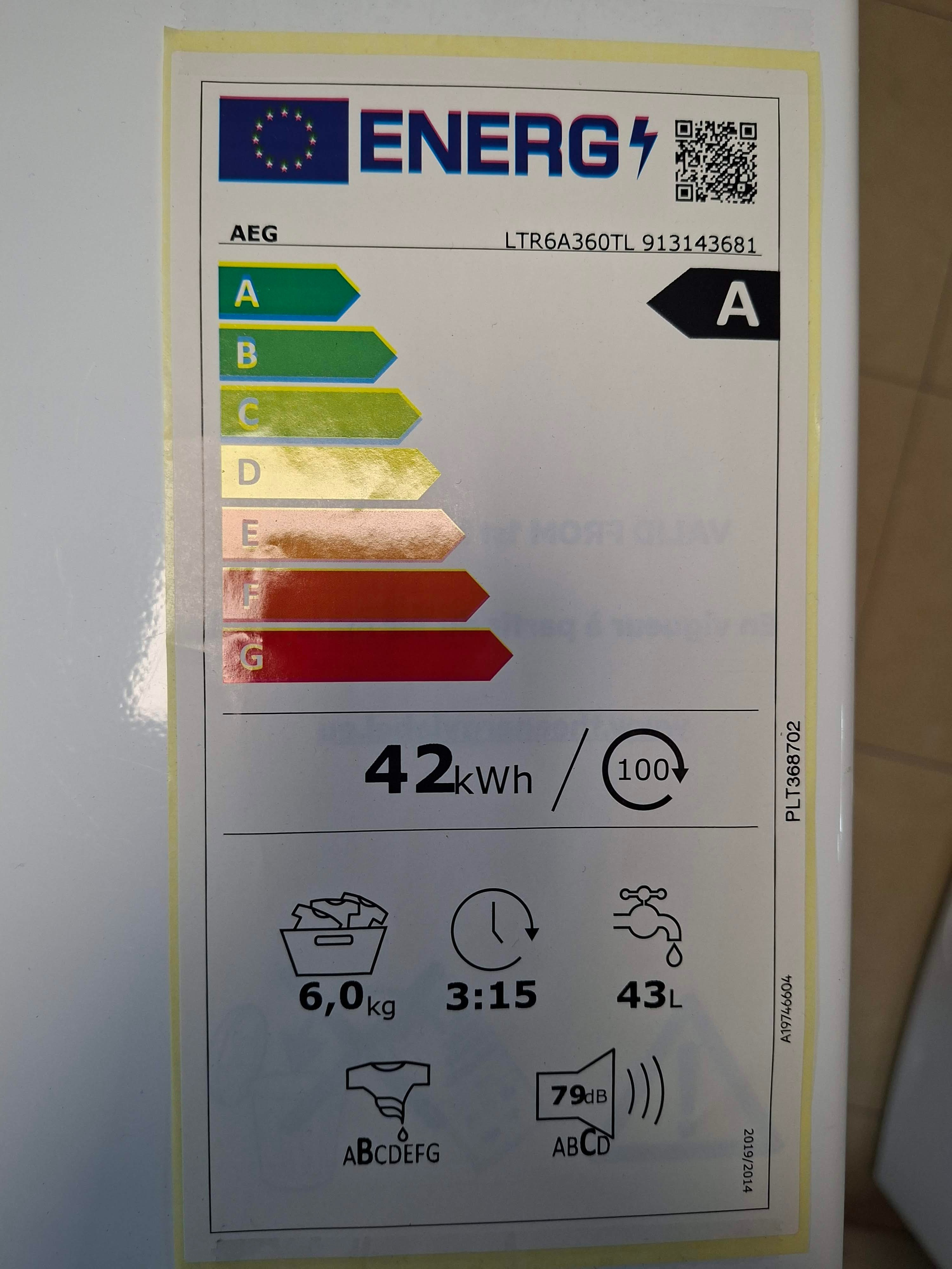 Veš mašina AEG LTR6A360TL, 6 kg